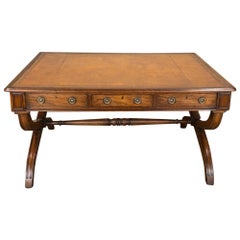 19th Century English Mahogany Leather Top Desk