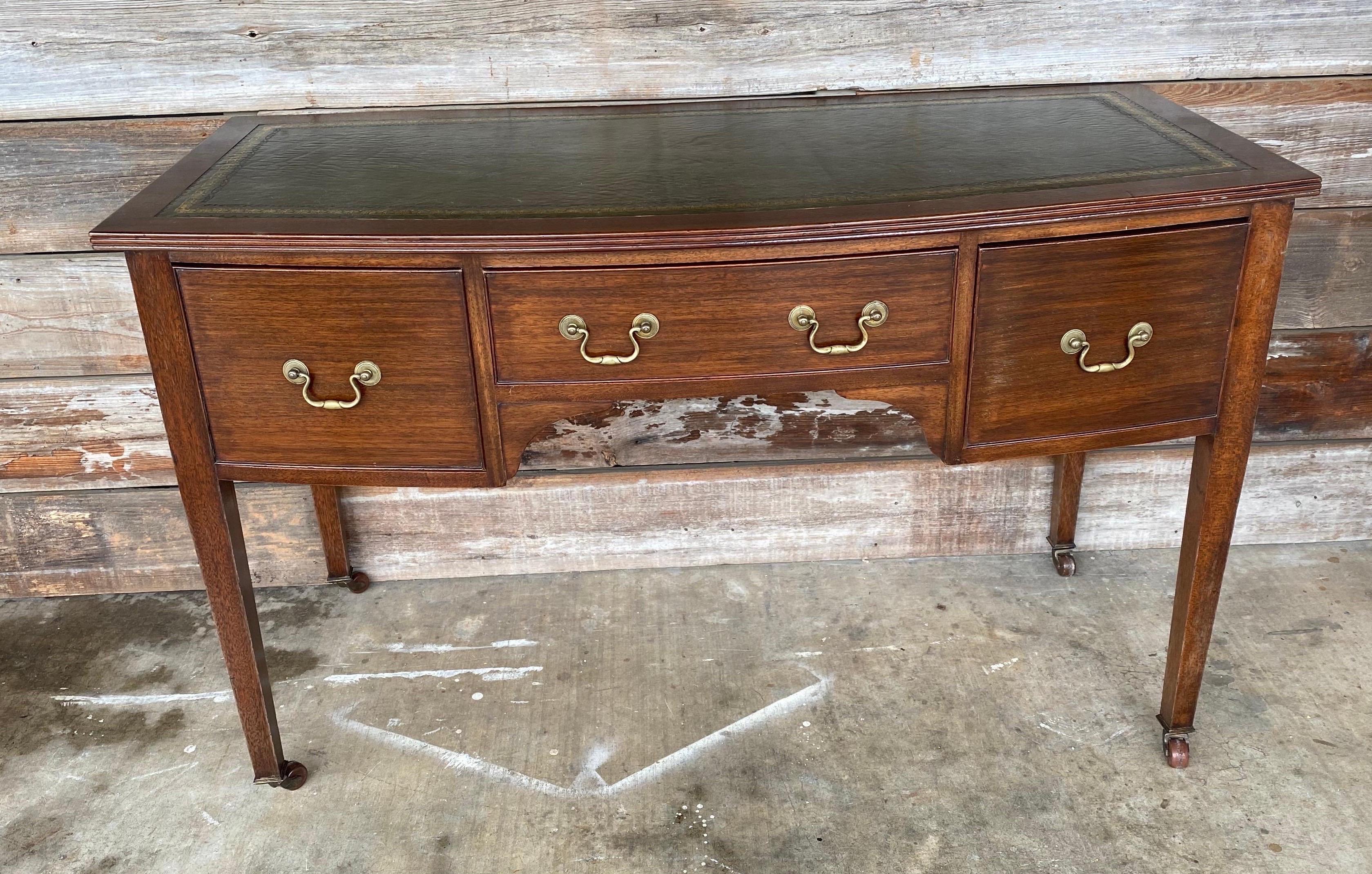 19th Century English Mahogany Leather Top Desk or Console 2