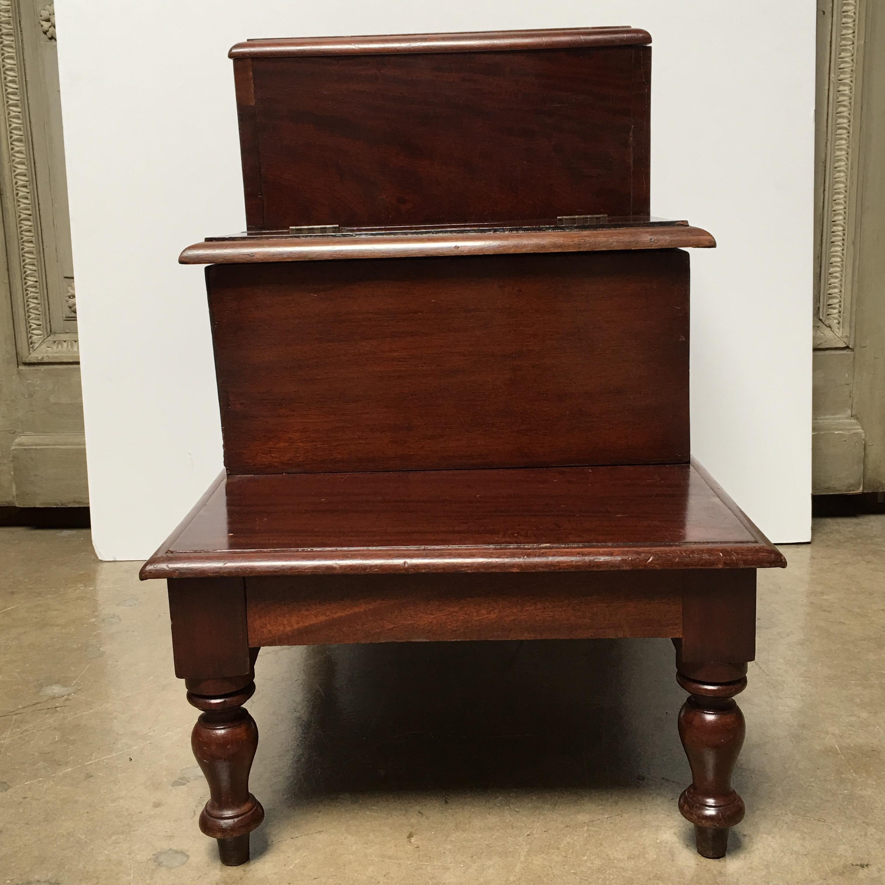 19th century English mahogany library steps.