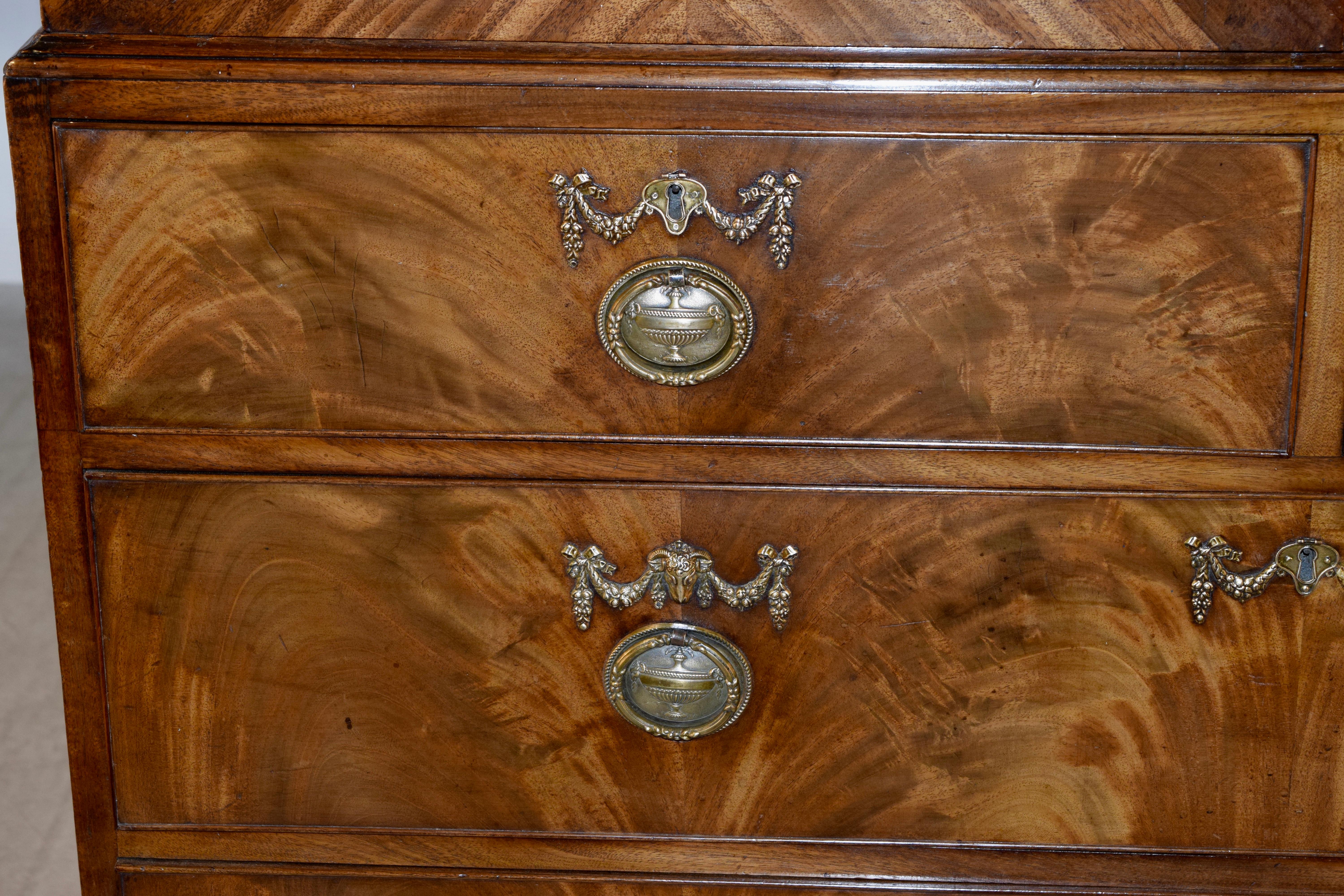 19th Century English Mahogany Linen Press 6