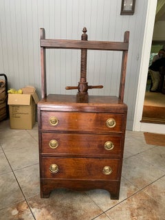 19th Century English Mahogany Book Press with Three Drawers
