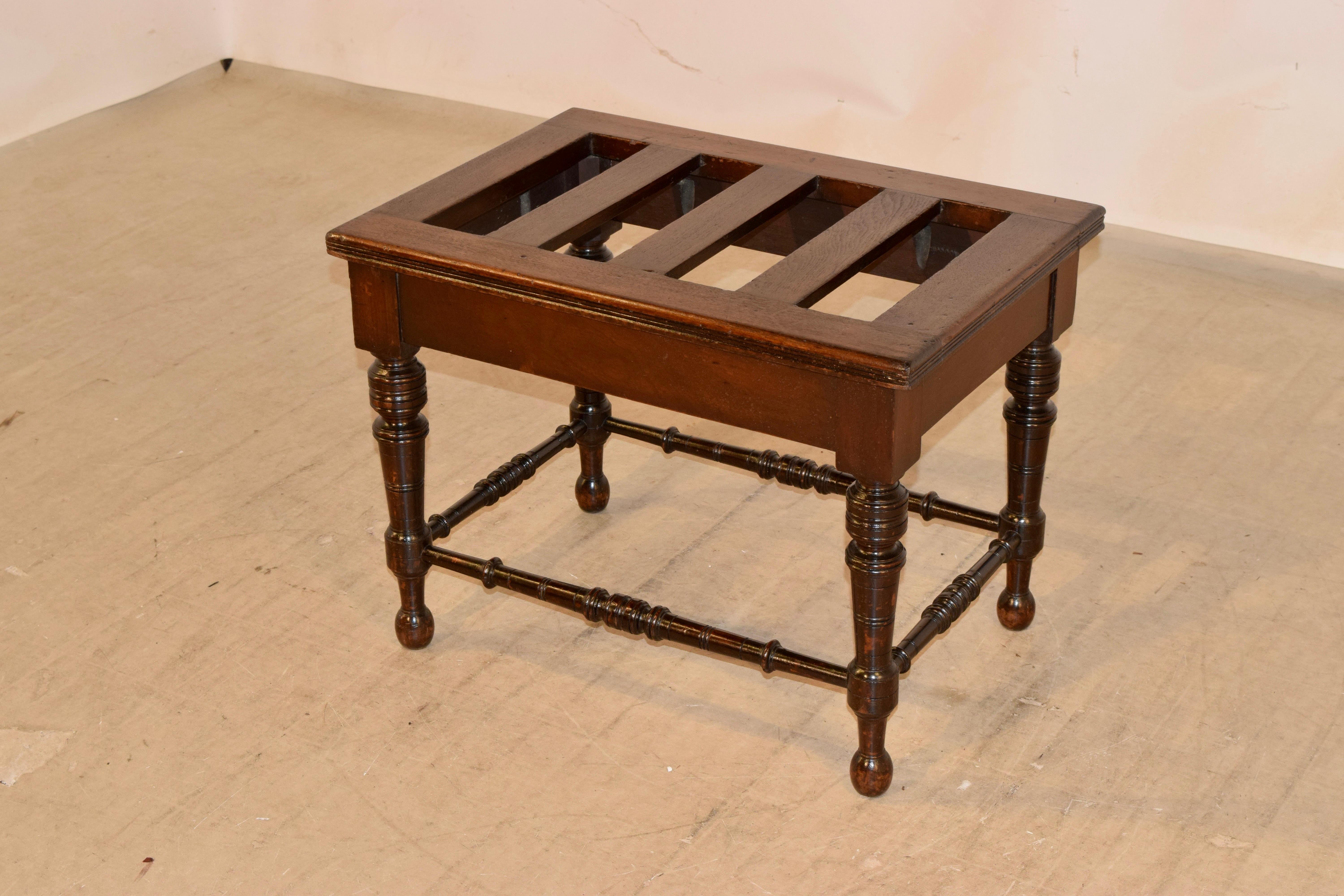 19th Century English Mahogany Luggage Stand For Sale 1