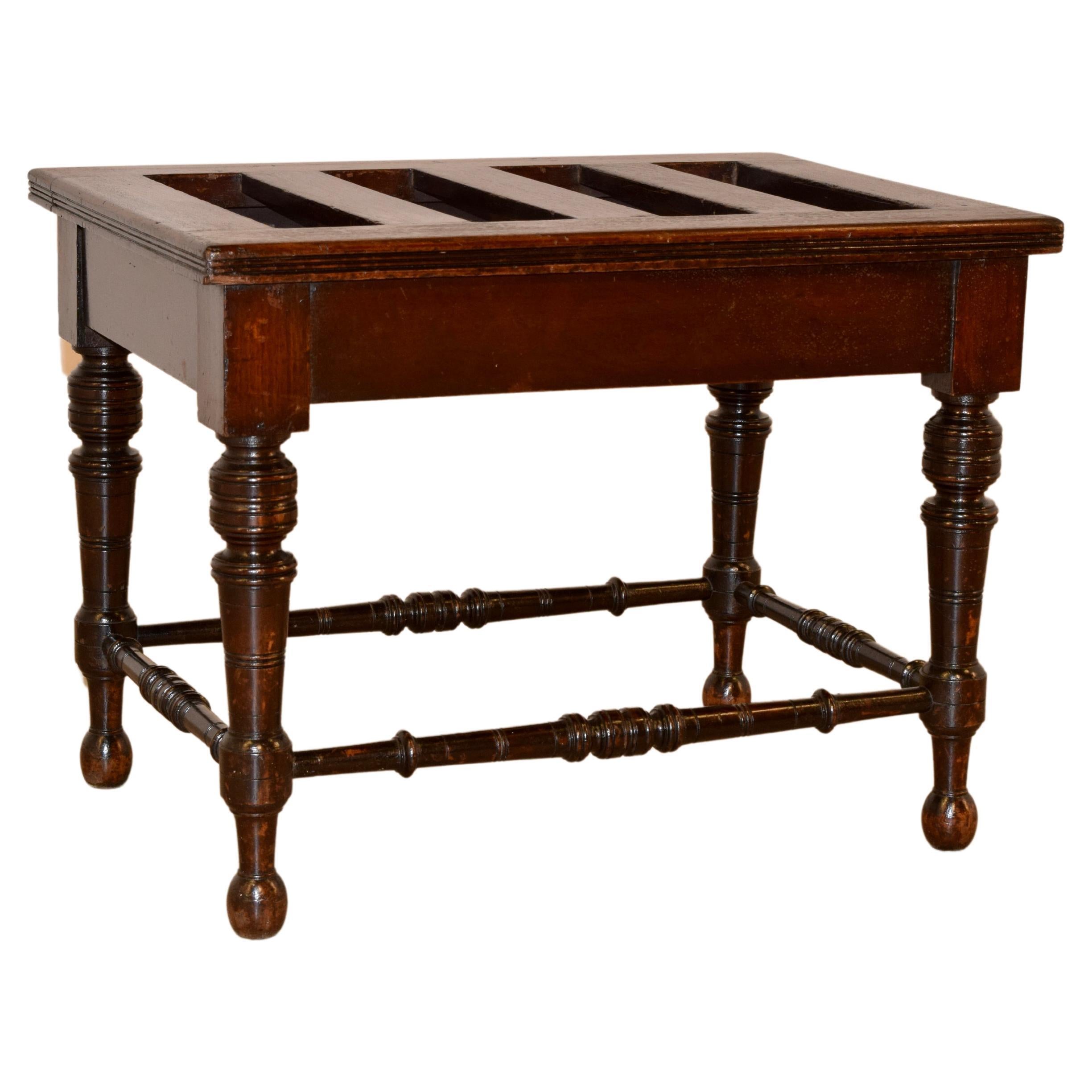 19th Century English Mahogany Luggage Stand For Sale