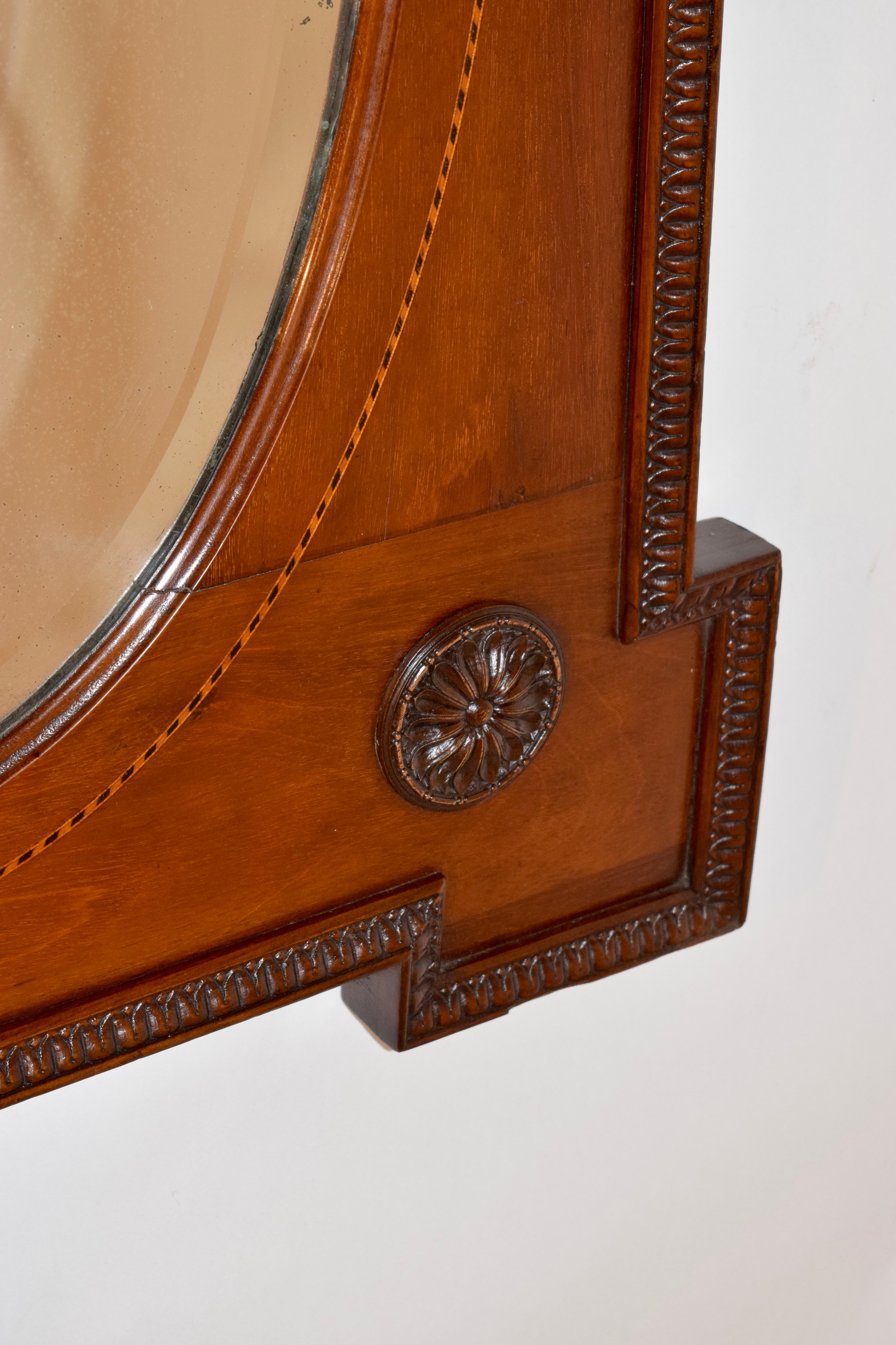 19th Century English Mahogany Mirror 1