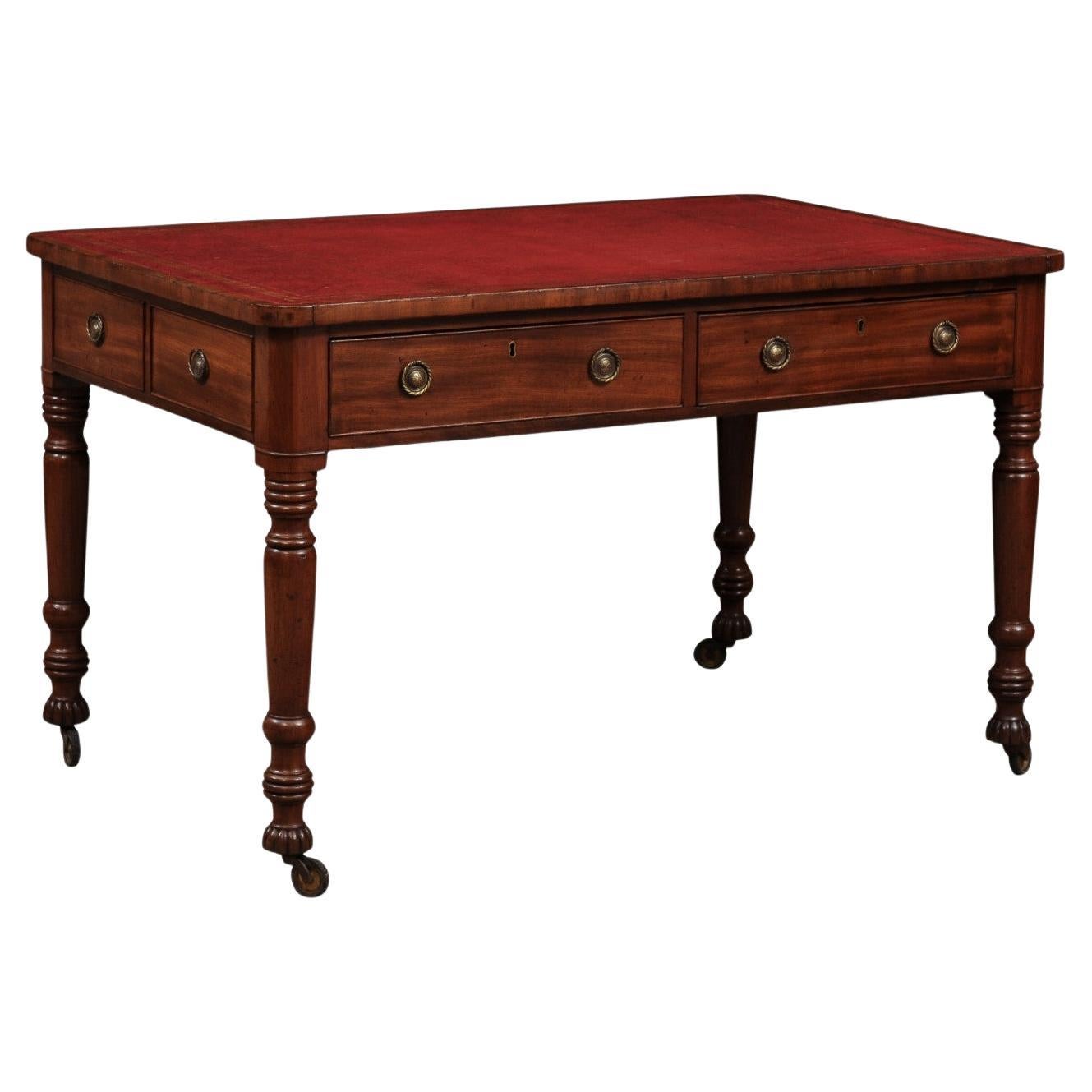 Escritorio / Mesa de escribir ingleses de caoba del siglo XIX