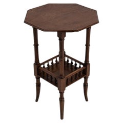 19th Century English Mahogany Pedestal Side Table, Classic Design