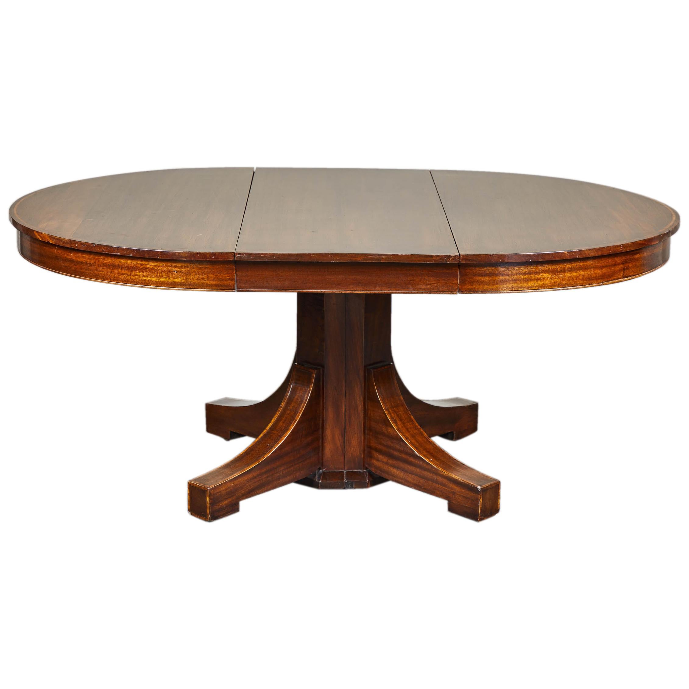 19th Century English Mahogany Pedestal Table