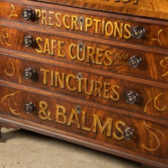 19th Century English Mahogany Pharmacy Advertising Cabinet, c.1860