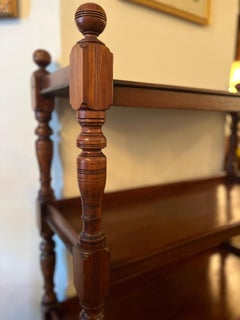 19th Century English Mahogany Server on wheels