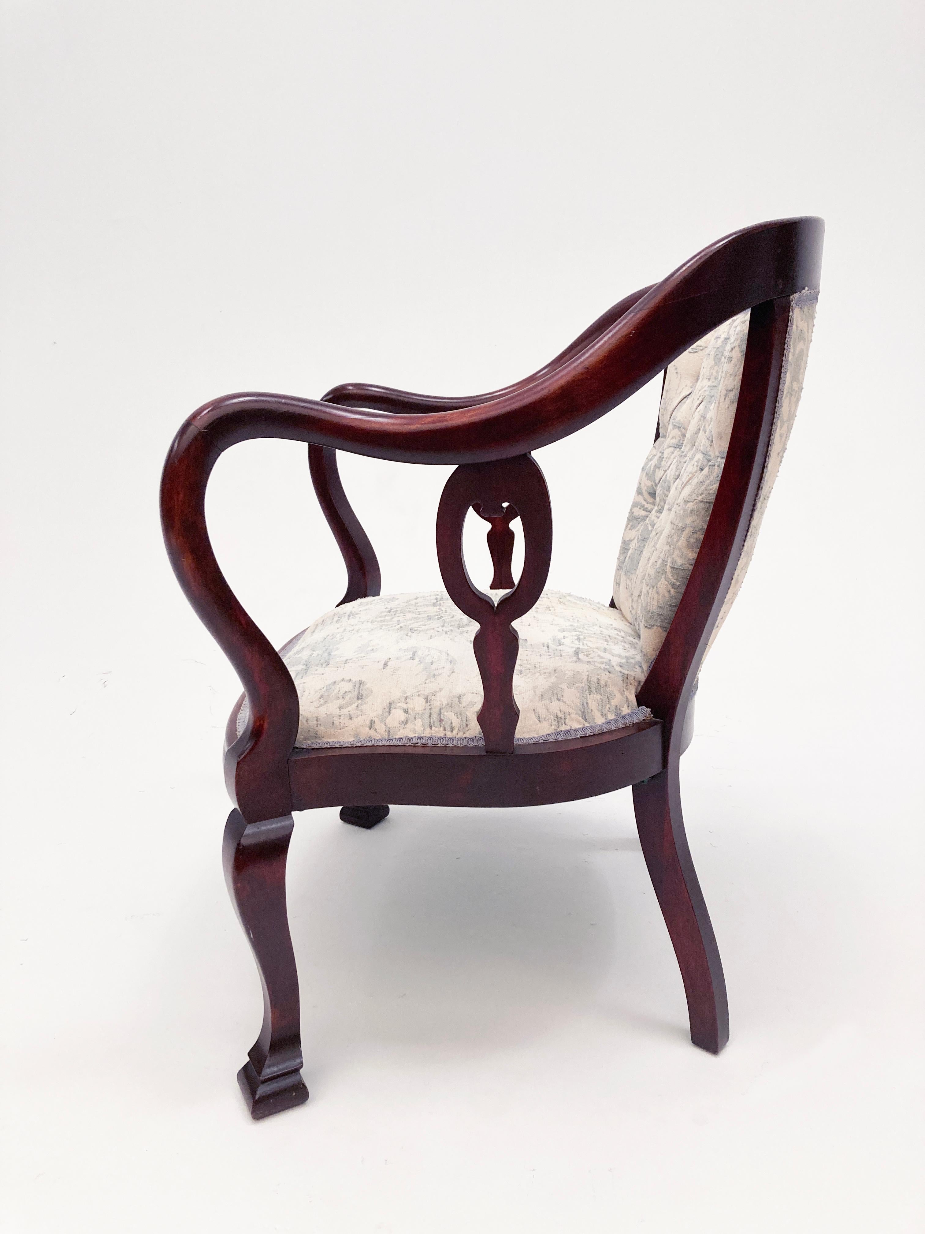 19th Century English Mahogany Settee, Chair and Rocker - Set of Three  For Sale 6