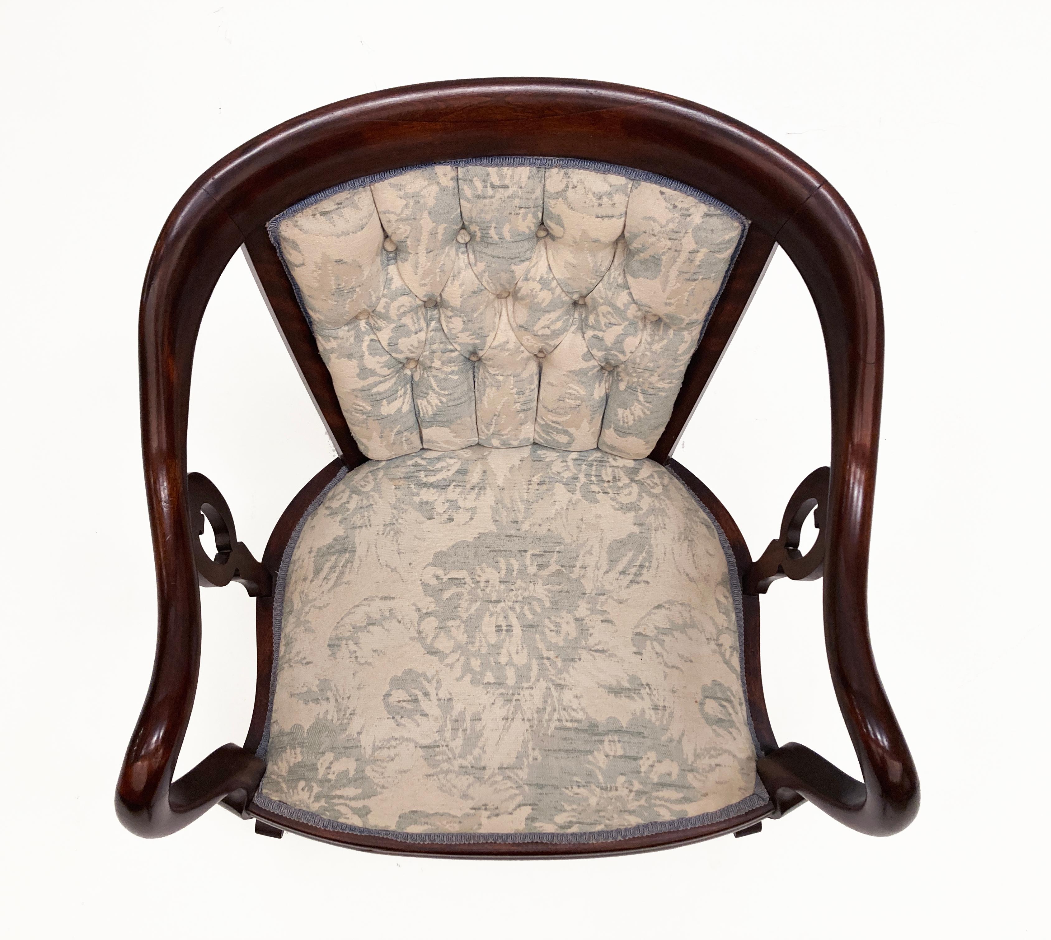 Englisches Mahagoni-Sessel, Stuhl und Schaukelstuhl aus dem 19. Jahrhundert – Dreier-Set  im Angebot 9