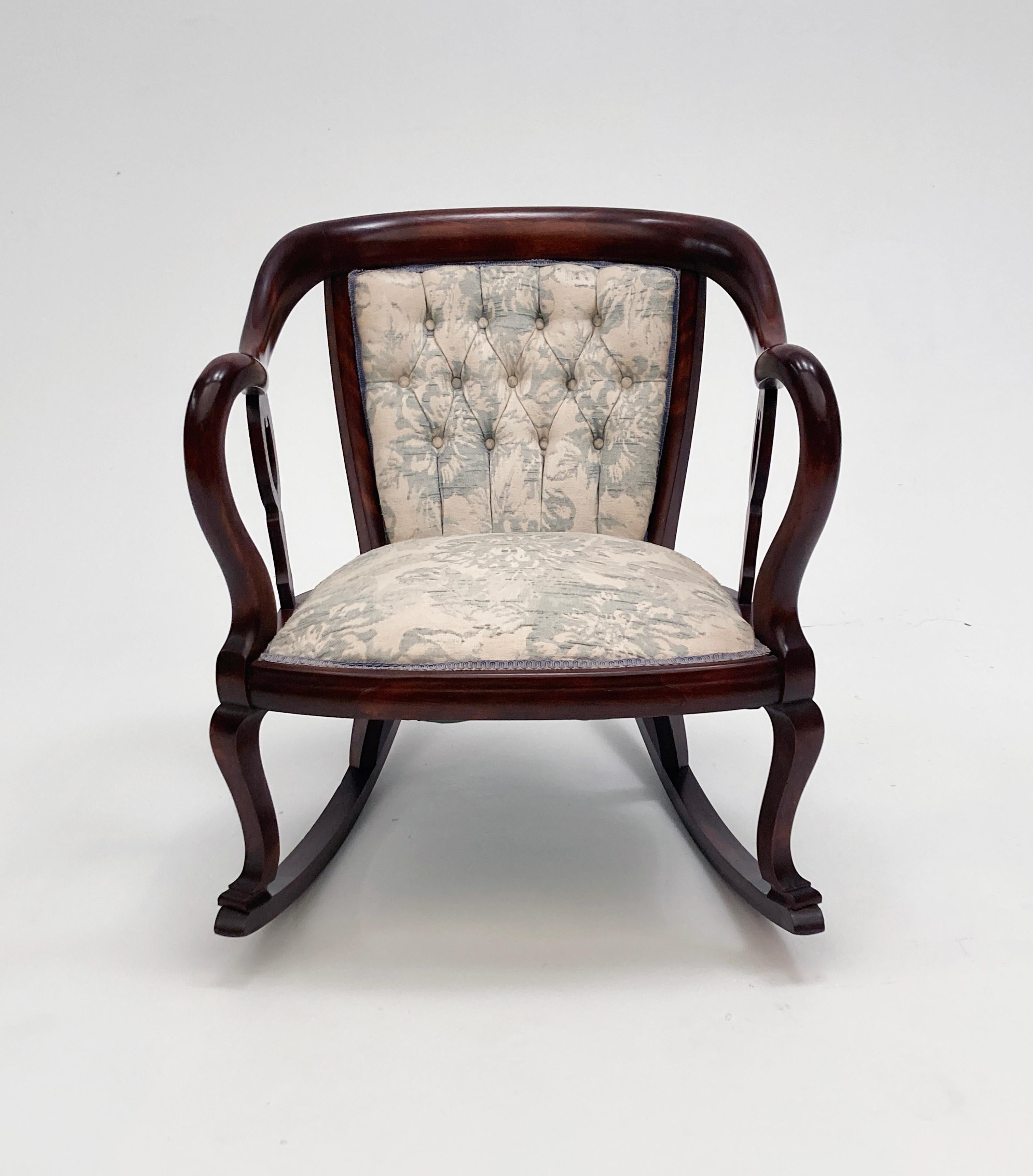 19th Century English Mahogany Settee, Chair and Rocker - Set of Three  For Sale 10