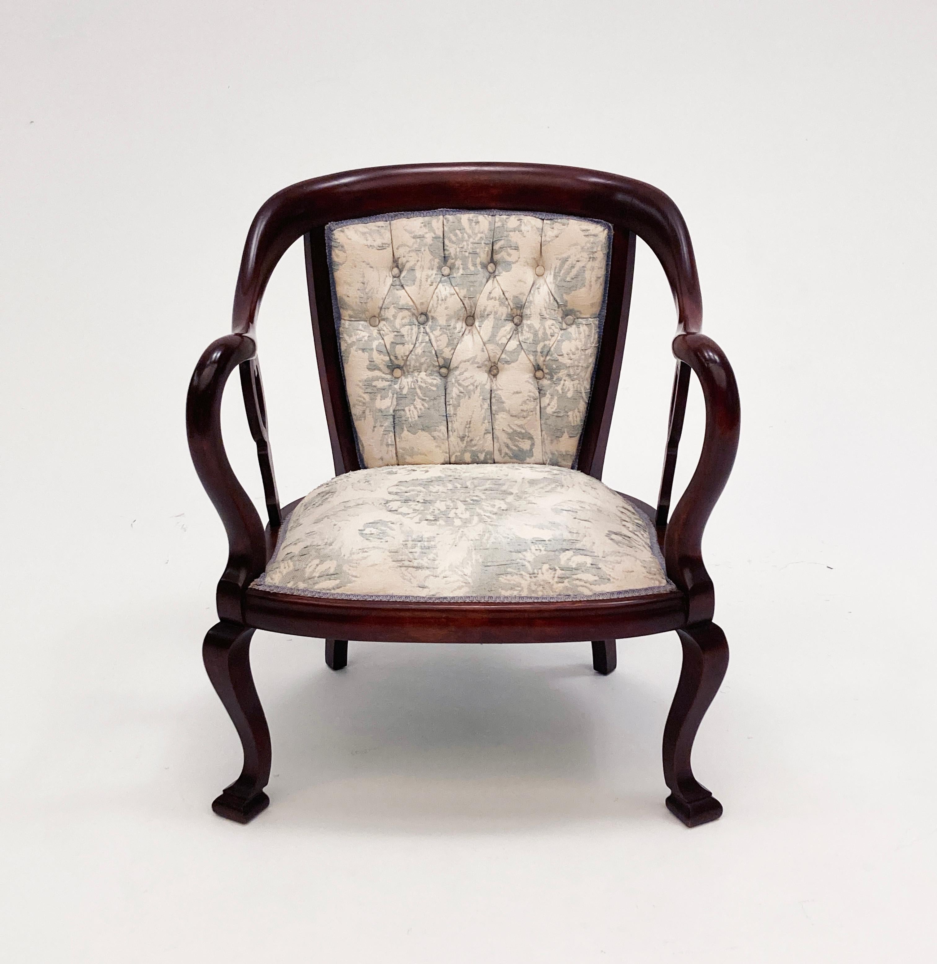 19th Century English Mahogany Settee, Chair and Rocker - Set of Three  For Sale 2