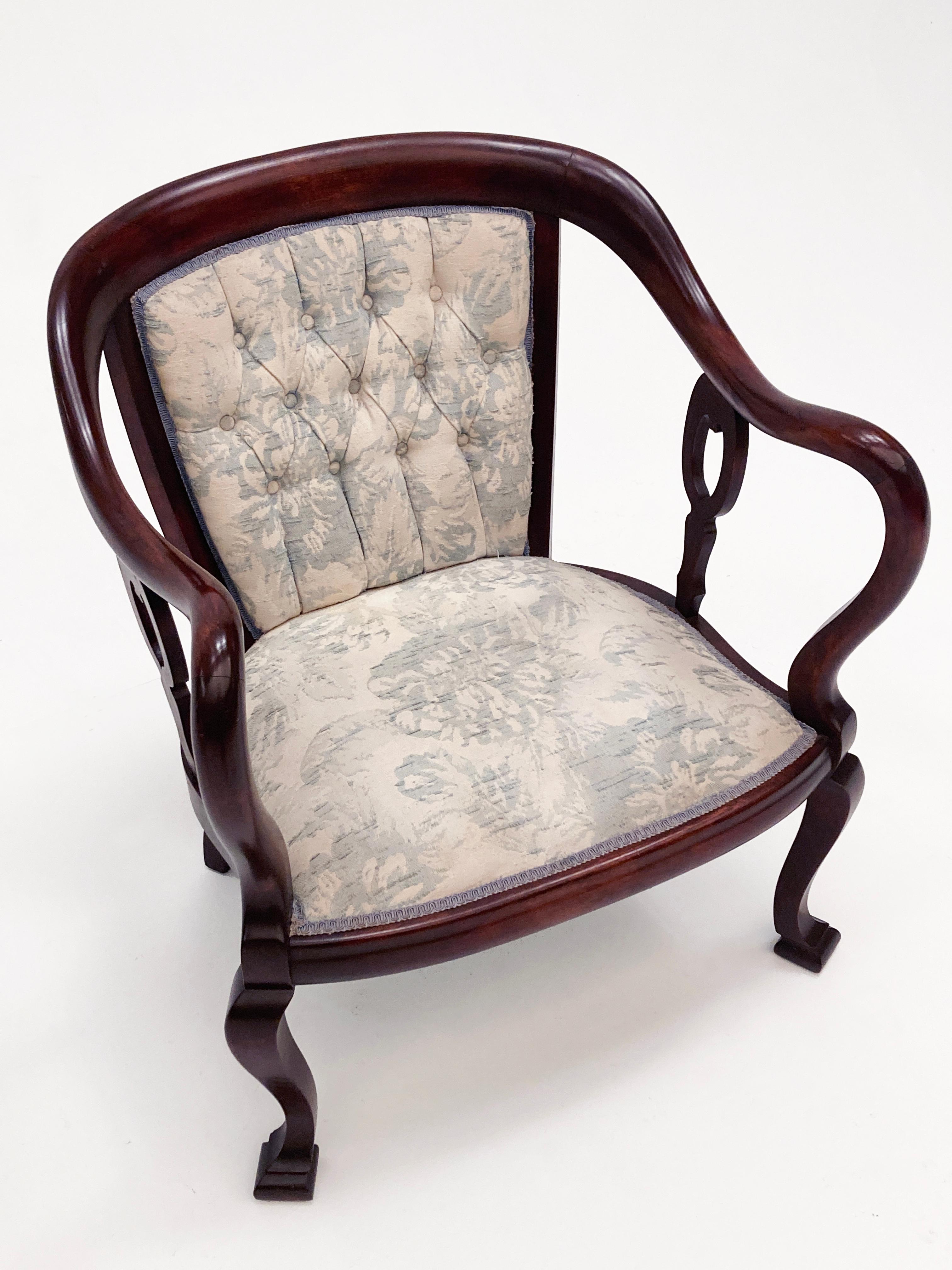 19th Century English Mahogany Settee, Chair and Rocker - Set of Three  For Sale 3