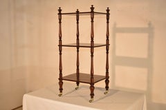 19th Century English Mahogany Shelf with Hand-Turned Elements