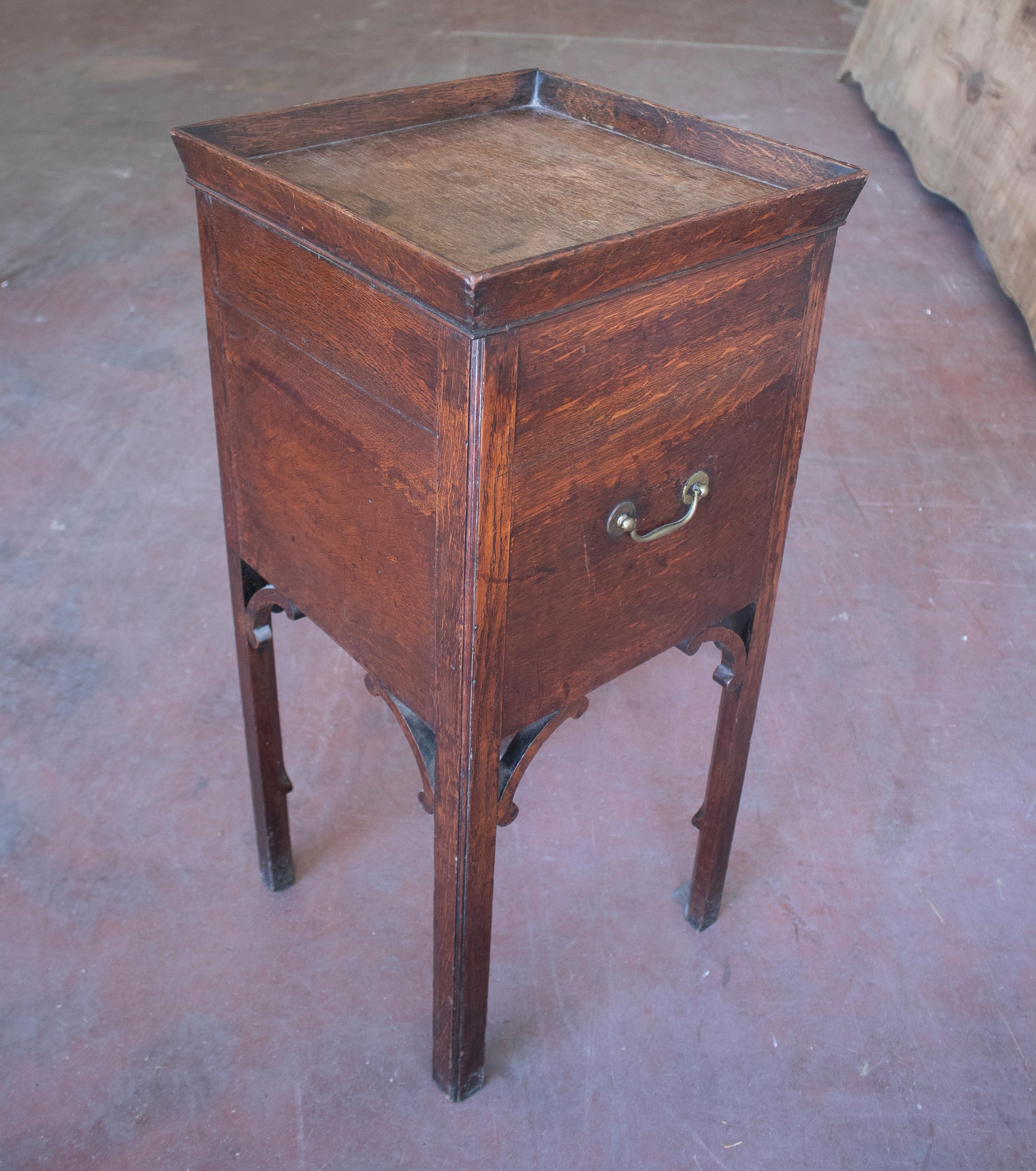 Wood 19th Century English Mahogany Side Table w/ Door For Sale