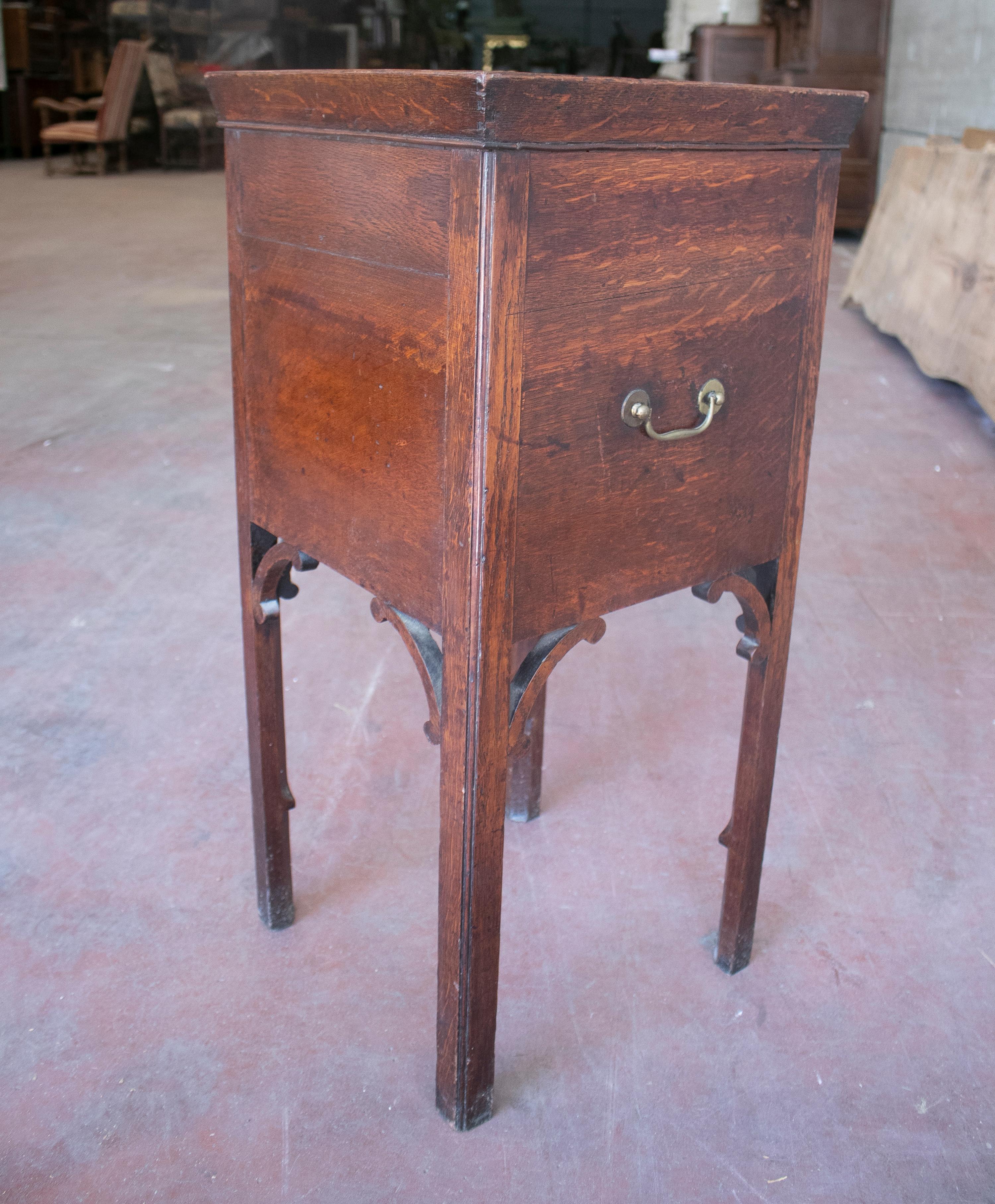 19th Century English Mahogany Side Table w/ Door For Sale 1
