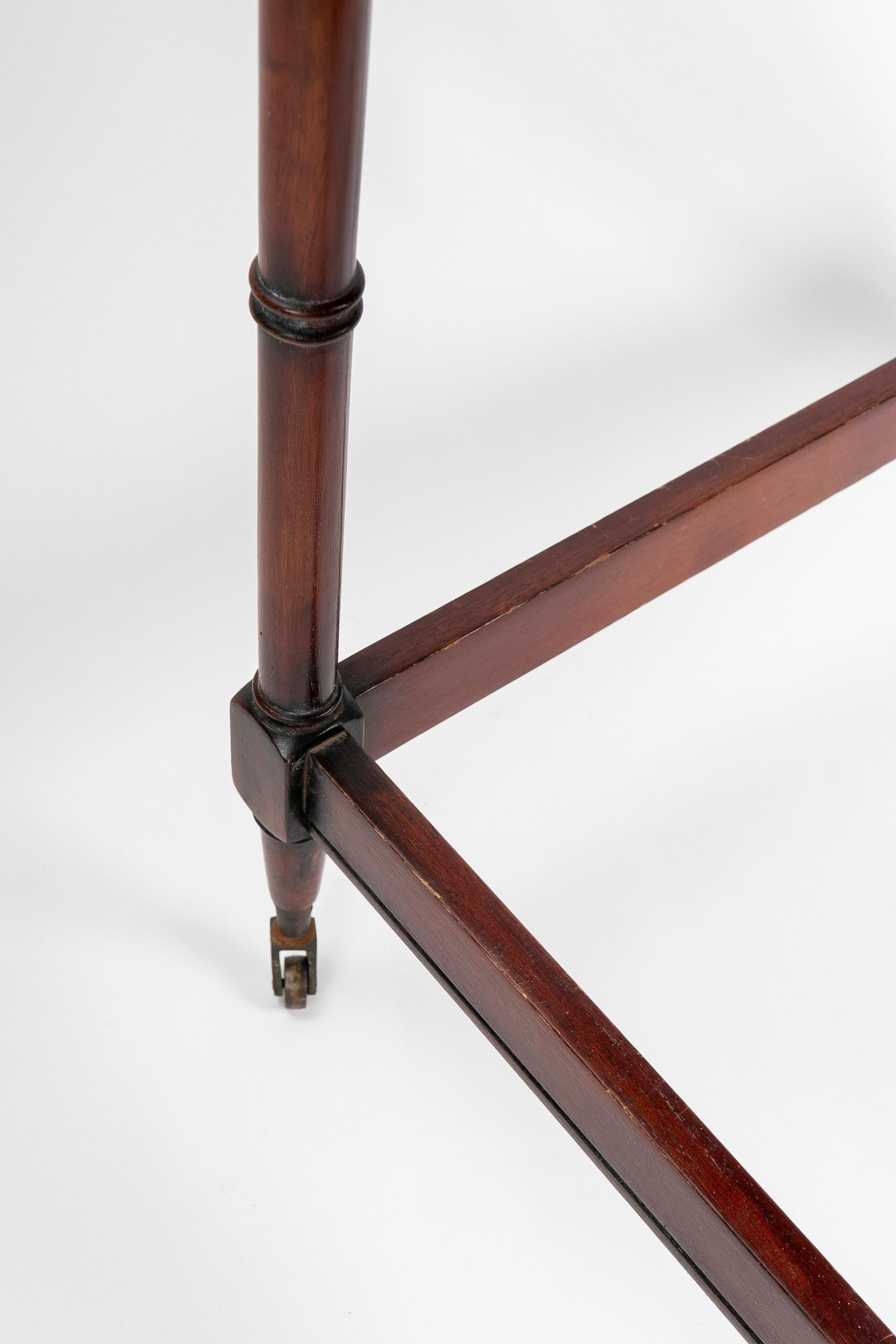 19th Century, English Mahogany Side Table with Castors with Mahogany Table Top For Sale 7
