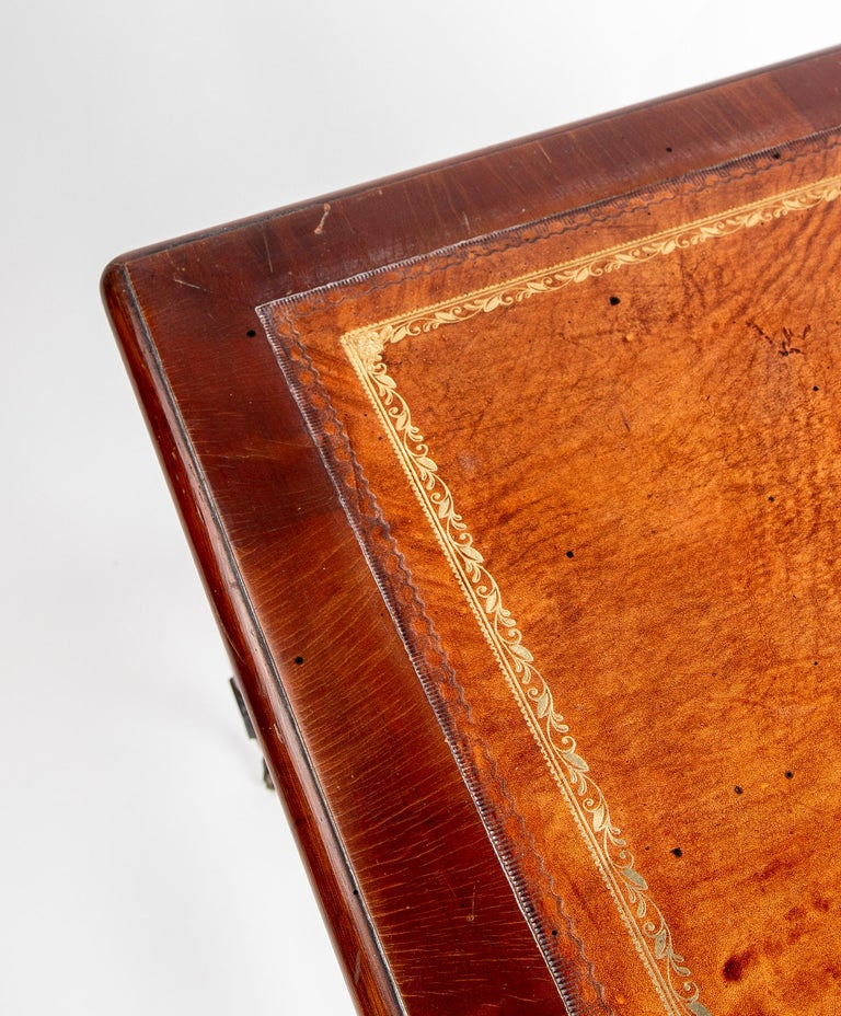 19th Century, English Mahogany Side Table with Castors with Mahogany Table Top For Sale at 1stDibs