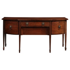 19th Century English Mahogany Sideboard with Ebonized Greek Key Inlay