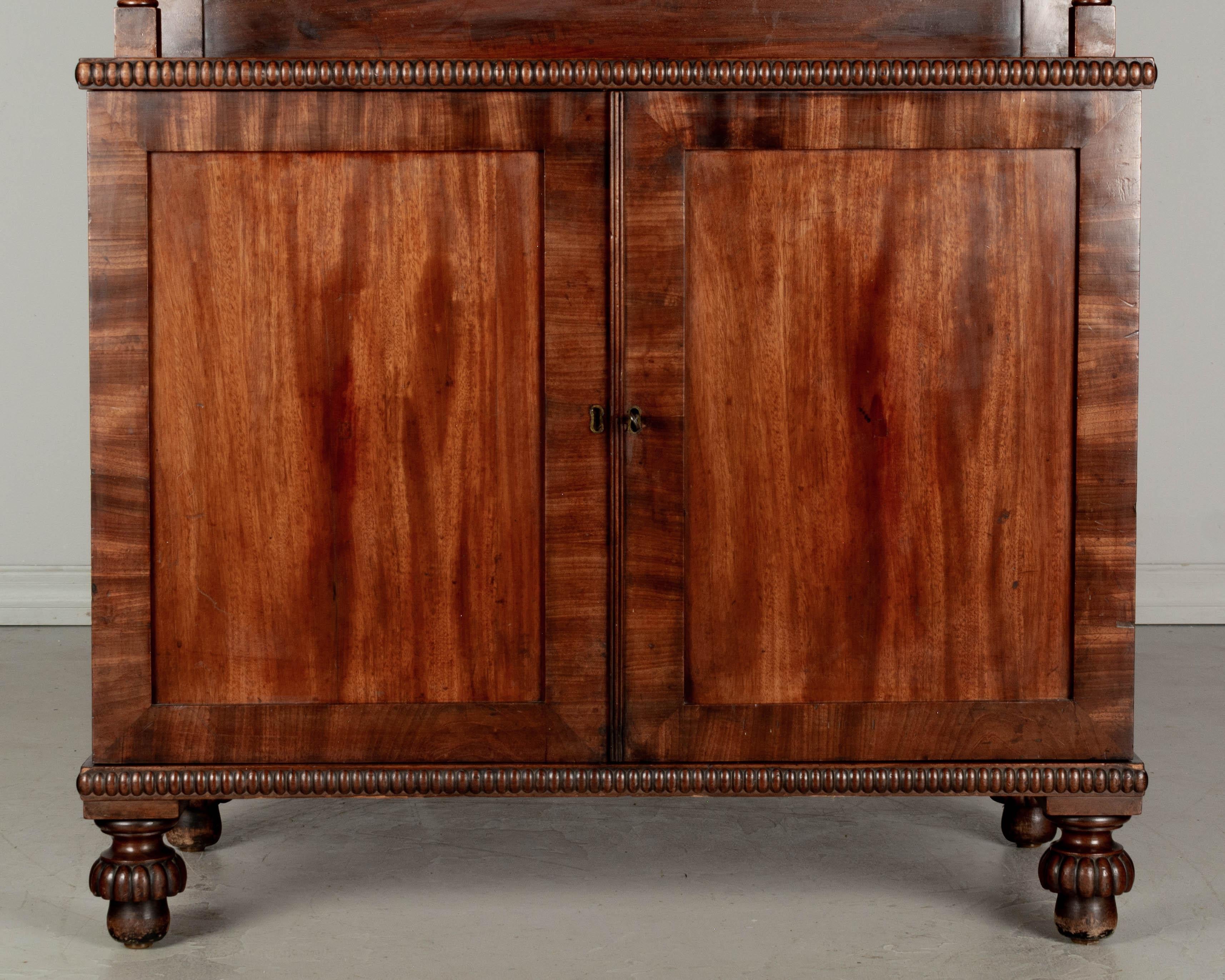 Hand-Crafted 19th Century English Mahogany Sideboard with Shelves For Sale