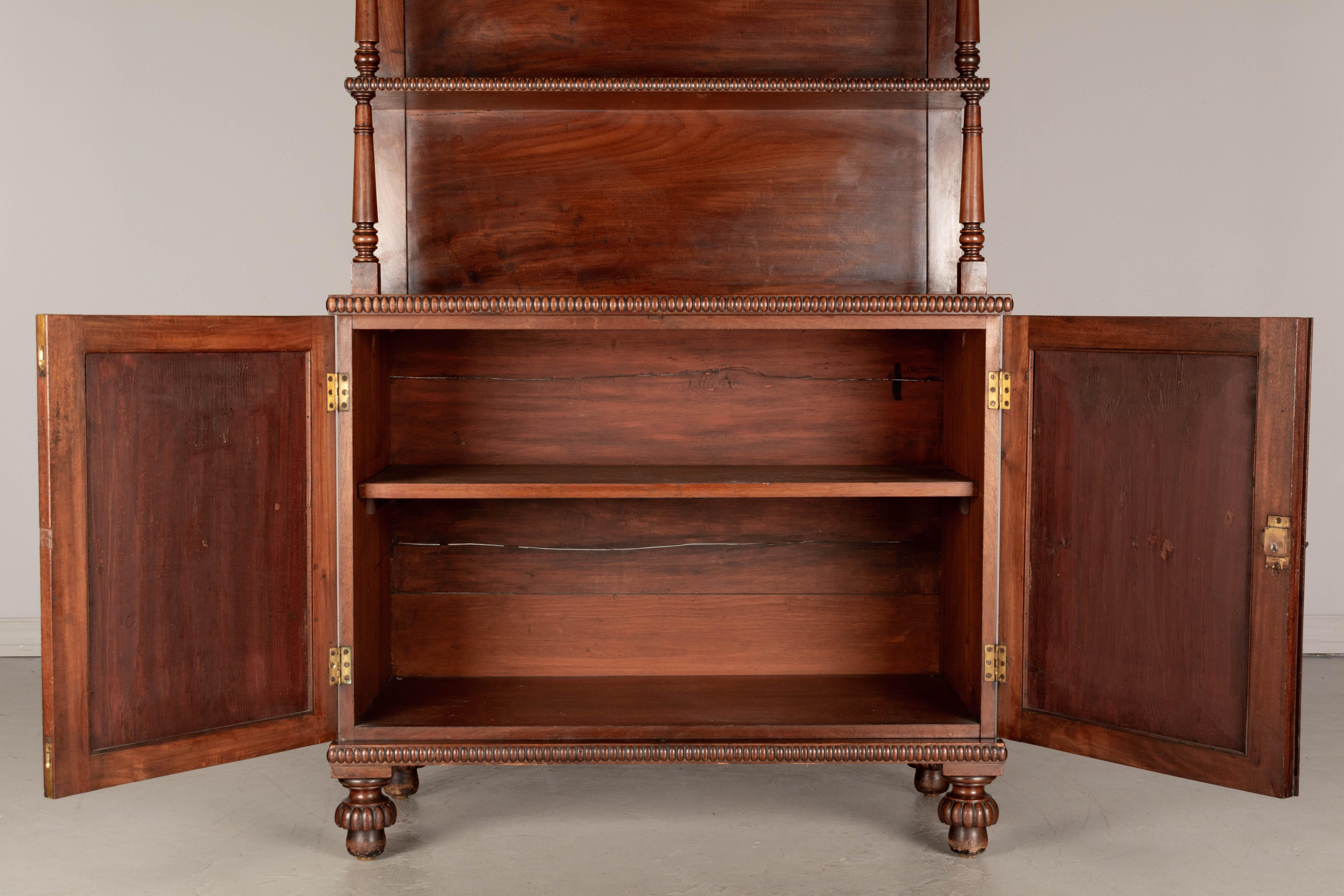 19th Century English Mahogany Sideboard with Shelves In Good Condition For Sale In Winter Park, FL