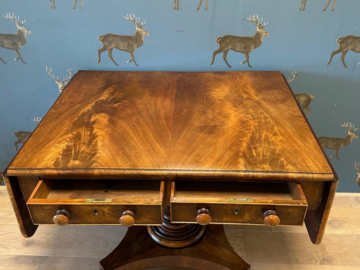 Mahogany 19th Century English mahogany sofa table. For Sale