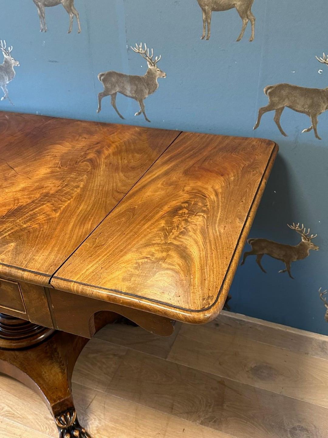 19th Century English mahogany sofa table. For Sale 2