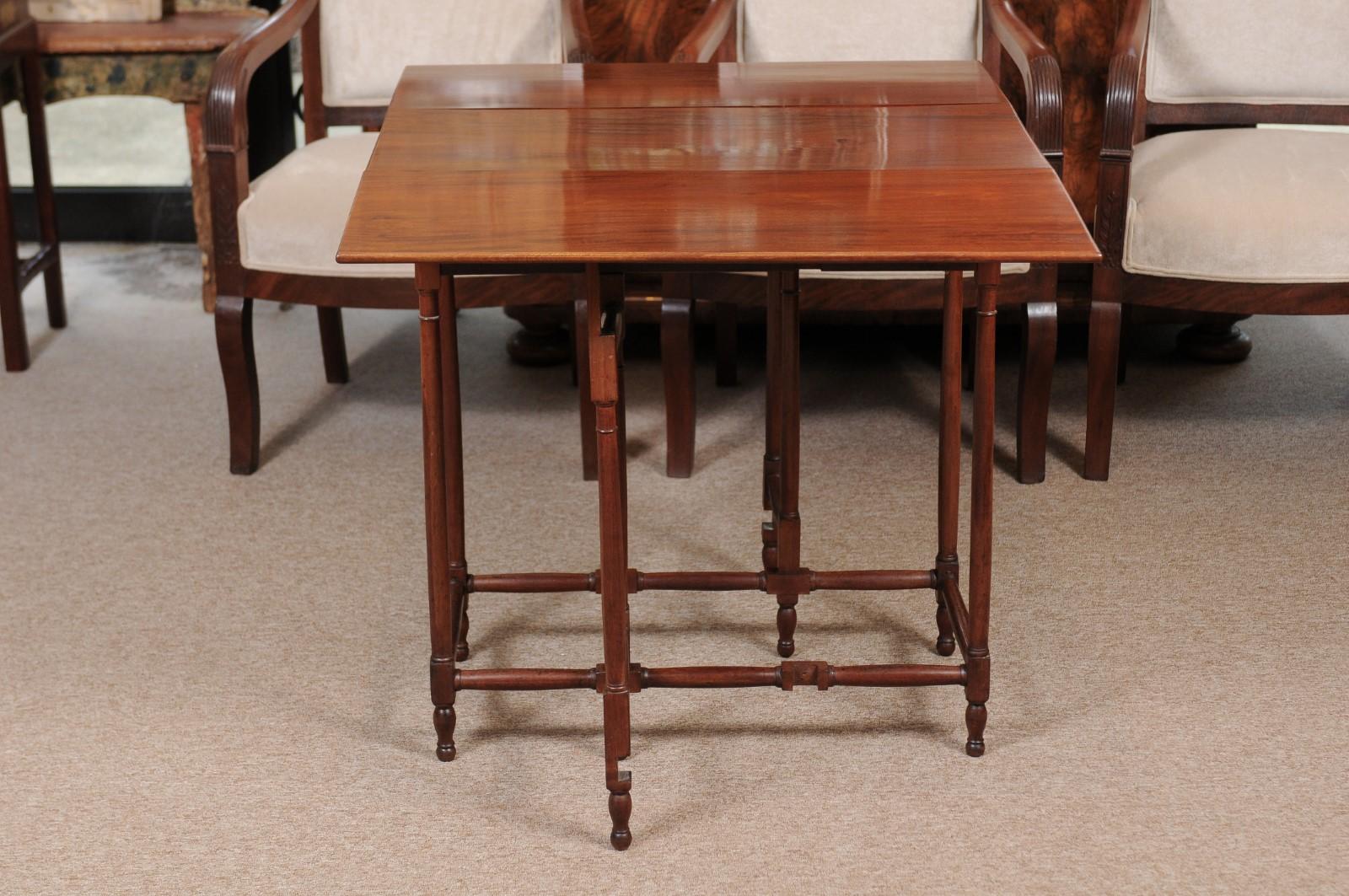 19th Century English Mahogany Spider Leg Table with Drop Leaves For Sale 7
