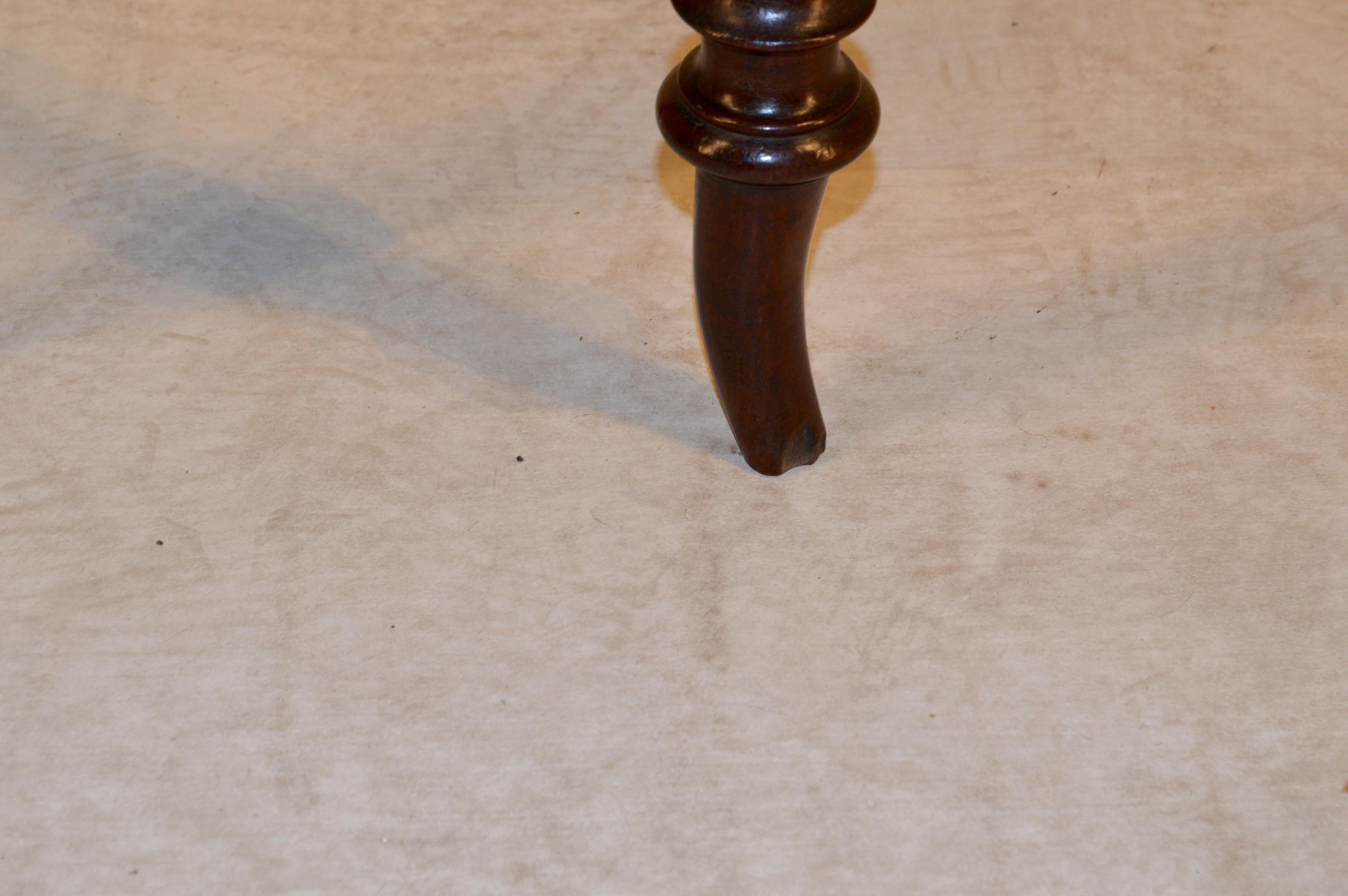 19th Century English Mahogany Stool In Good Condition In High Point, NC