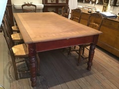 19th Century English Mahogany Table with Drawers, 1890s