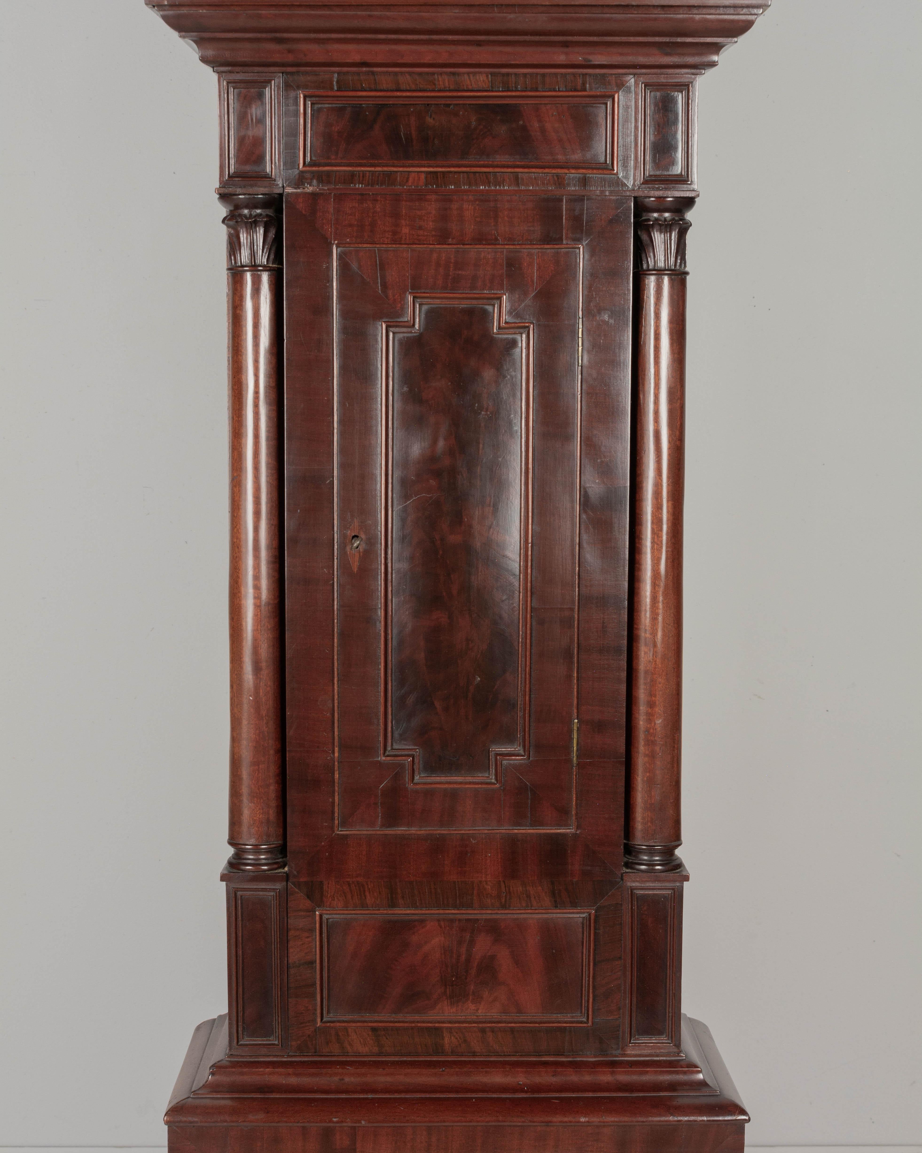 19th Century English Mahogany Tall Case Clock In Good Condition For Sale In Winter Park, FL