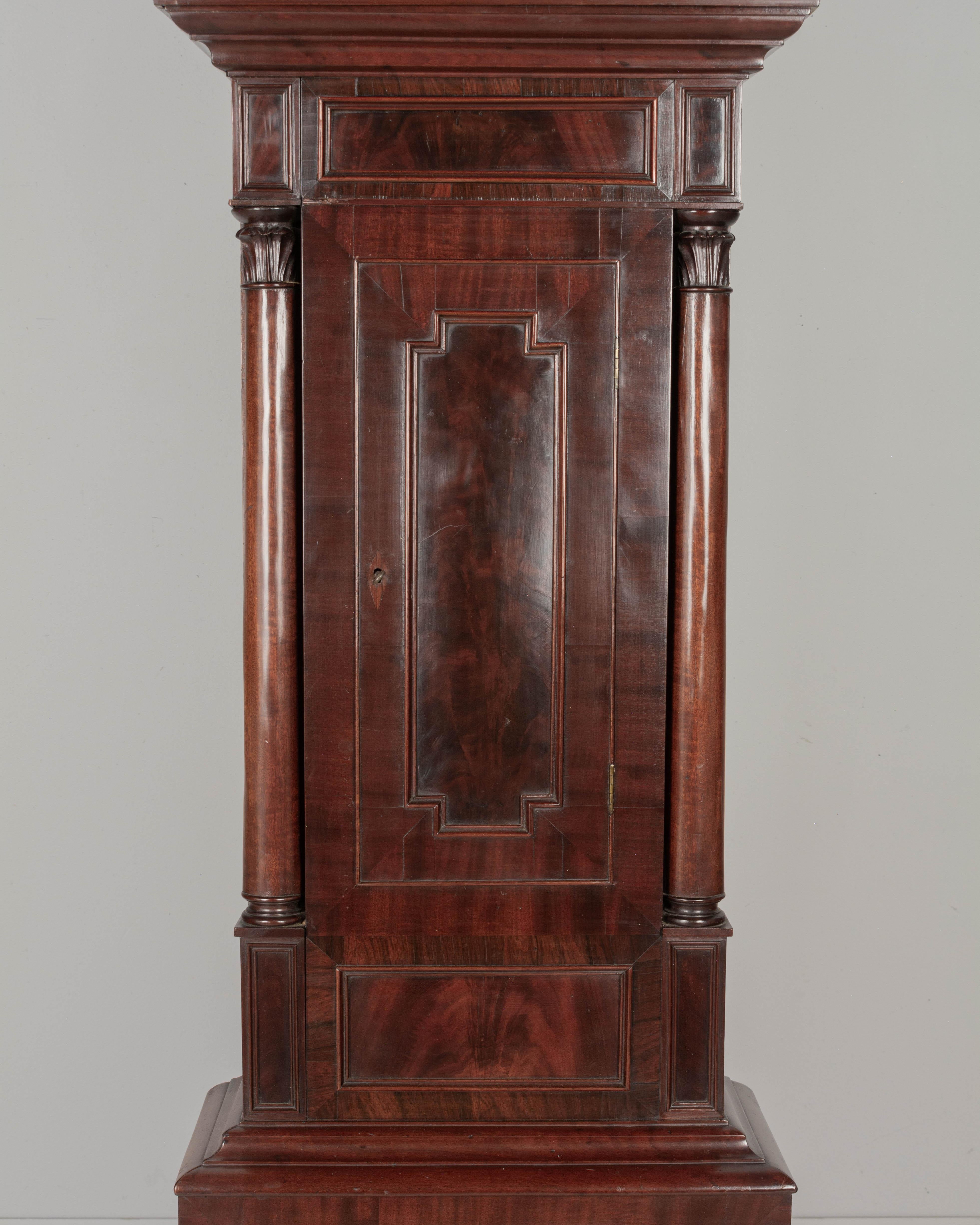 19th Century English Mahogany Tall Case Clock In Good Condition In Winter Park, FL
