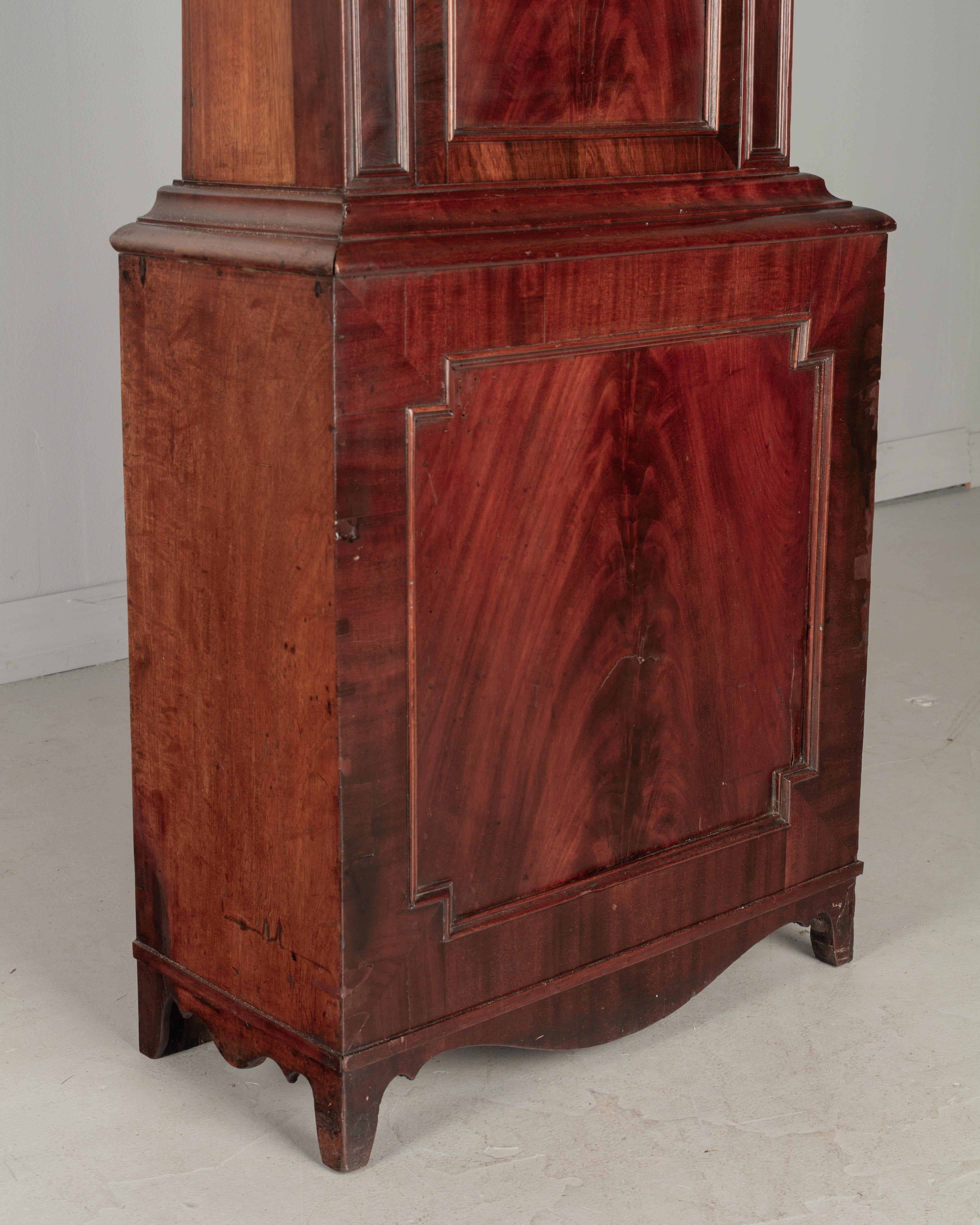 19th Century English Mahogany Tall Case Clock 1