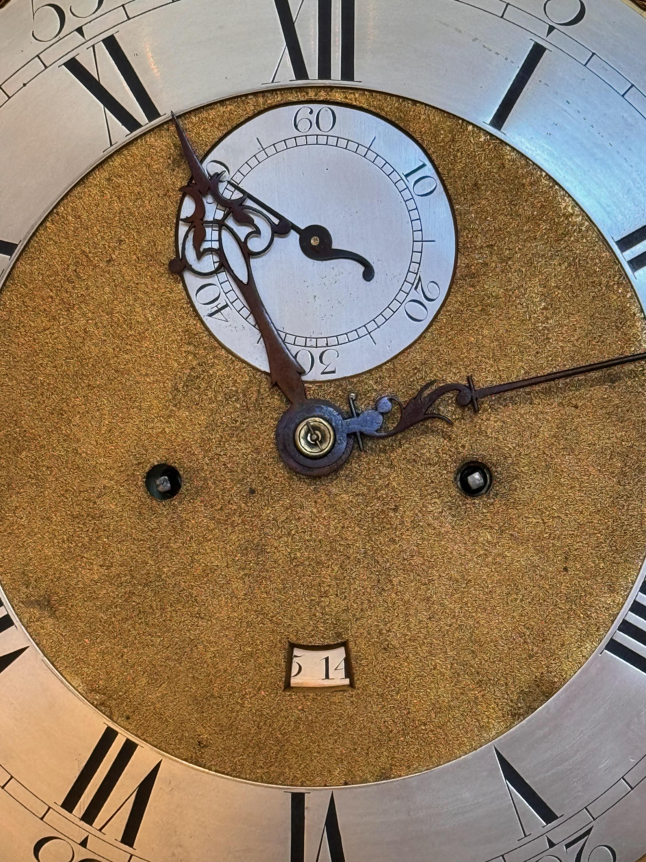 Große englische Mahagoni-Uhr aus dem 19. Jahrhundert im Angebot 4