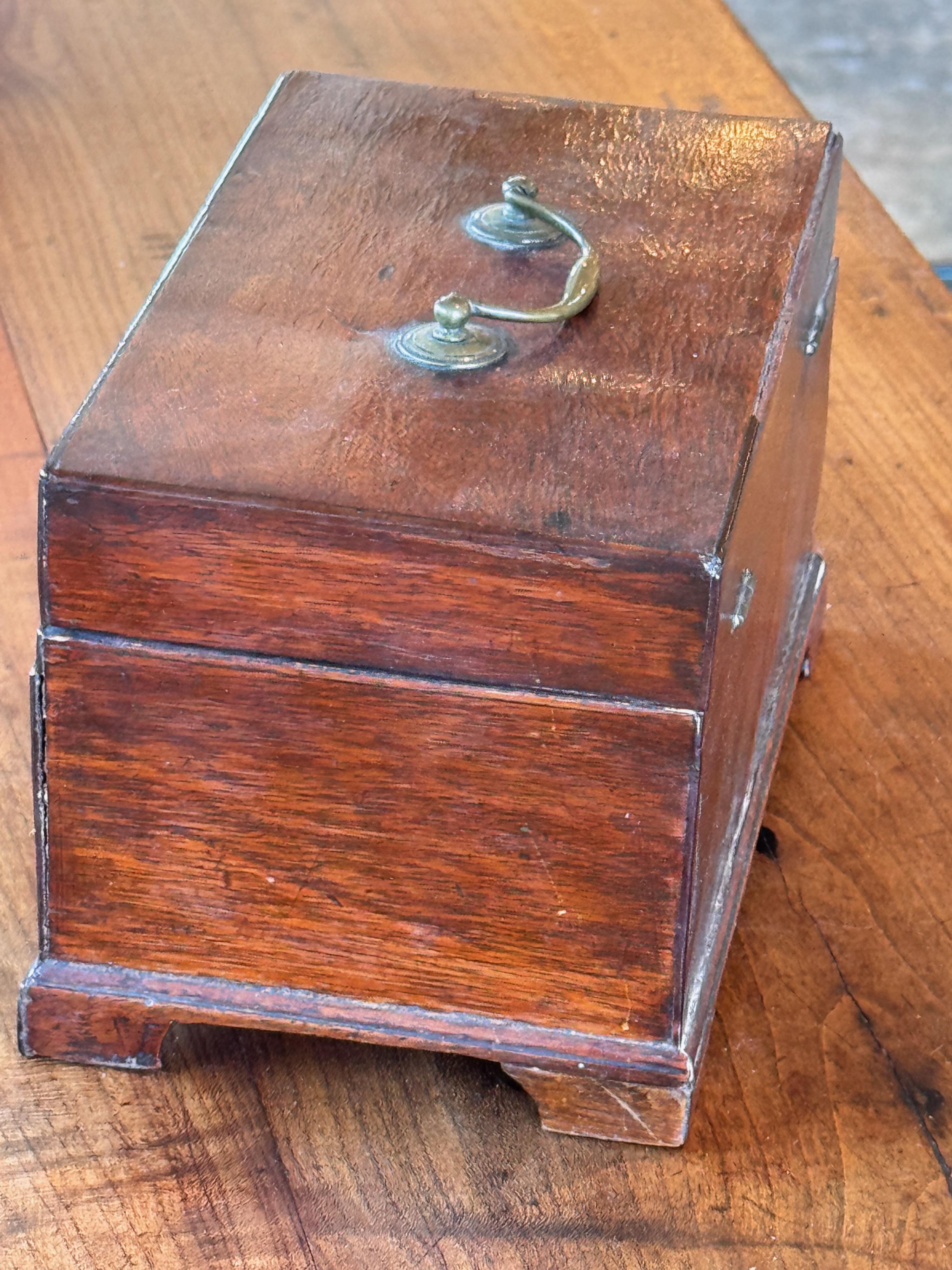 19th Century English Mahogany Tea Caddy 1