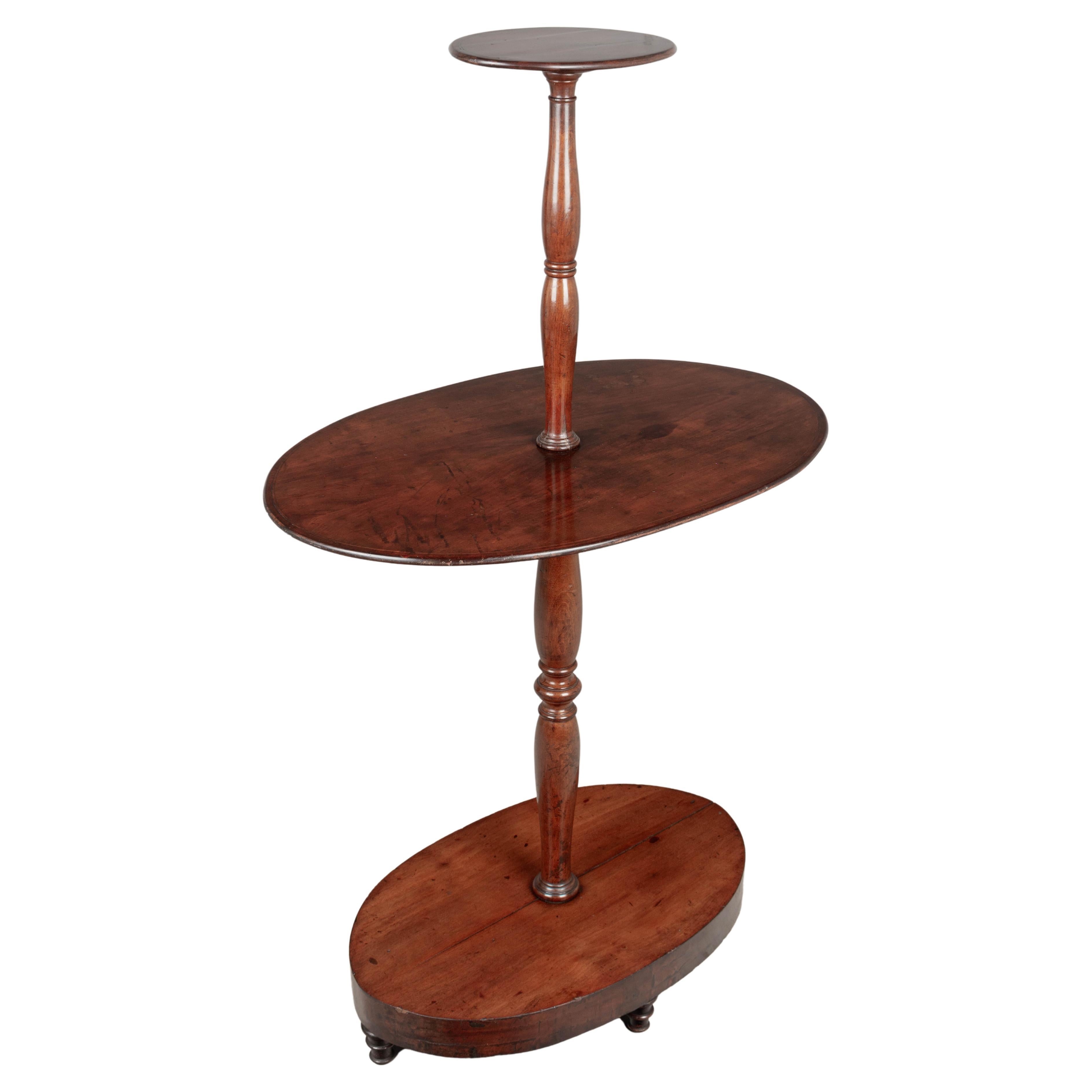 19th Century English Mahogany Tiered Table or Stand For Sale