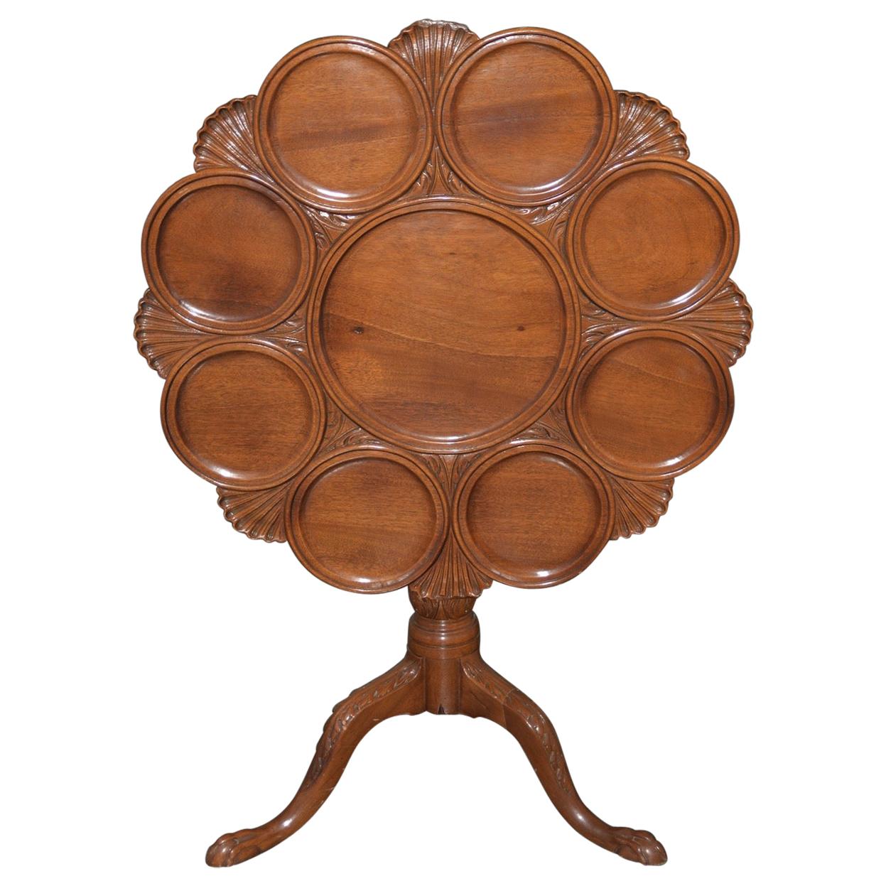 19th Century English Mahogany Tilt-Top Serving Table For Sale