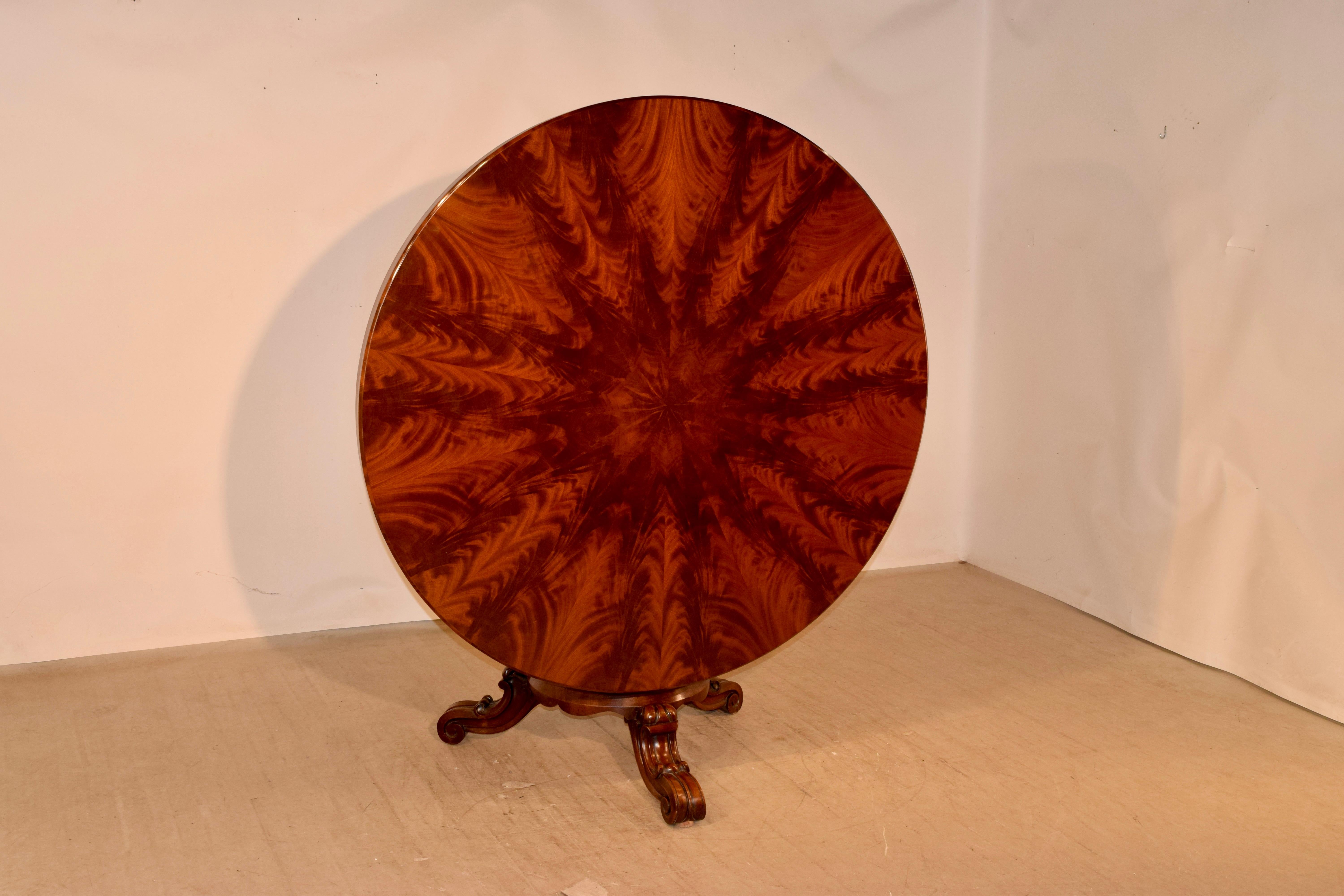 19th Century English Mahogany Tilt-Top Table In Good Condition For Sale In High Point, NC