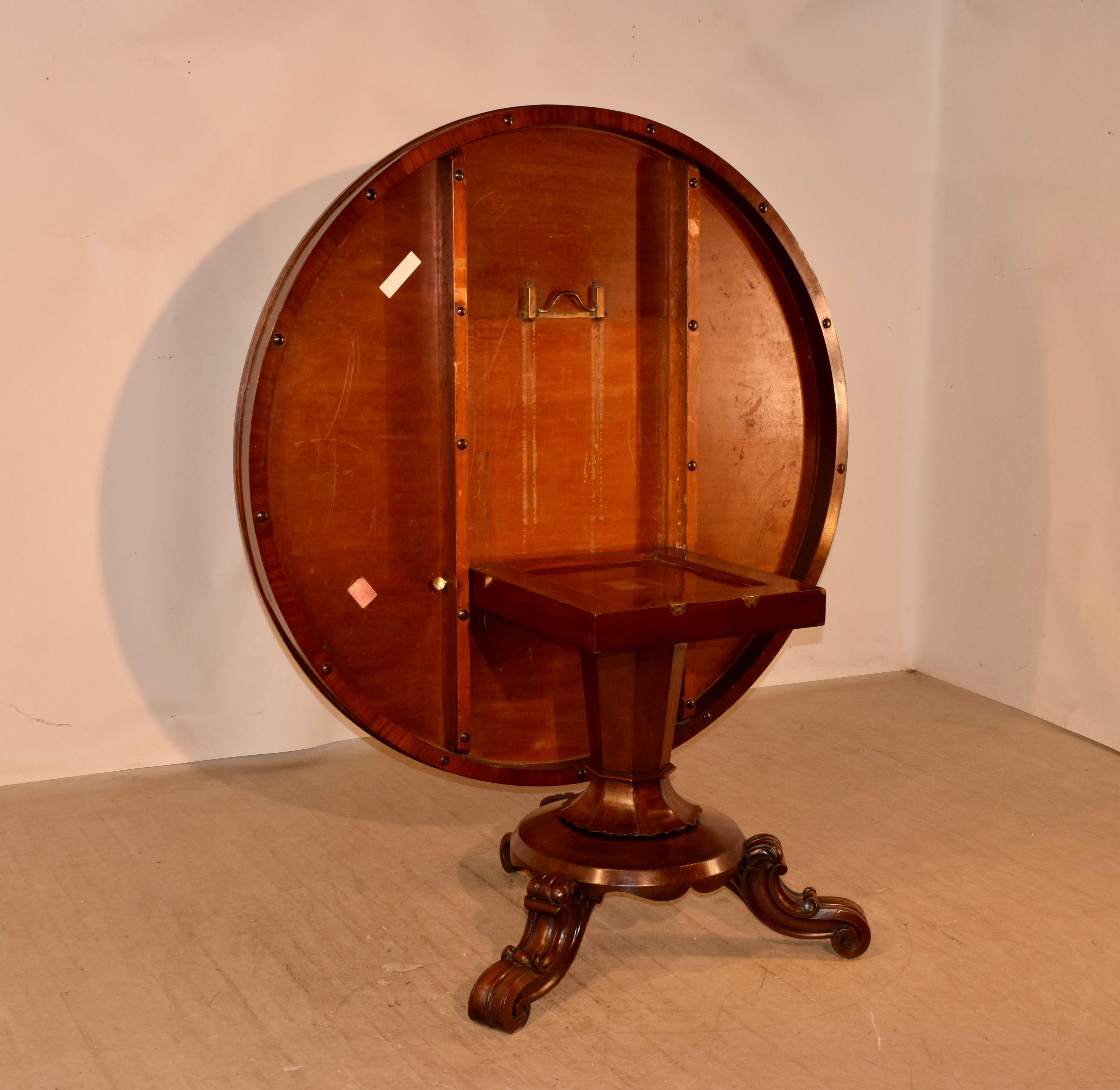 Table à plateau basculant en acajou anglais du XIXe siècle Bon état - En vente à High Point, NC