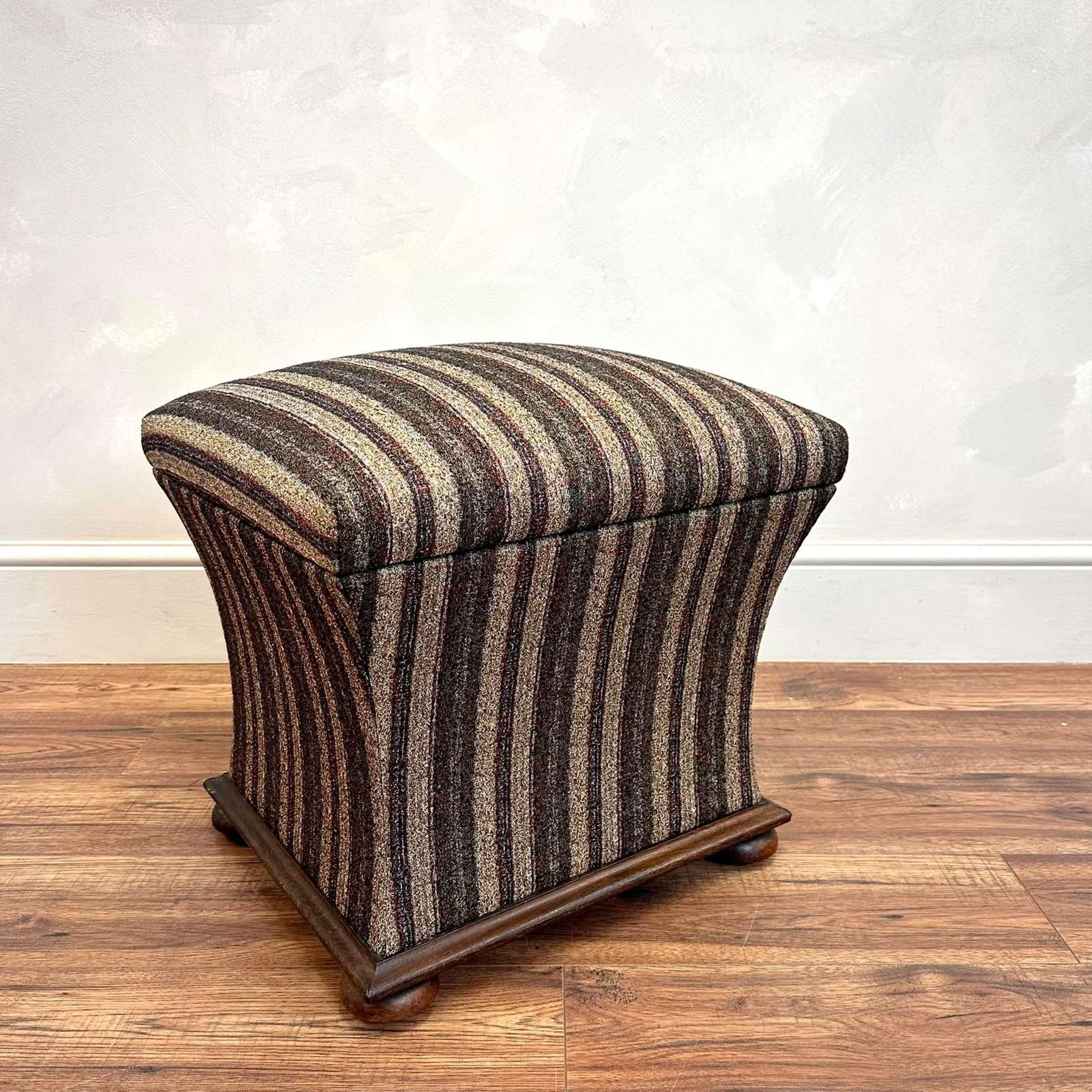 British 19th Century English Mahogany Upholstered Ottoman Footstool For Sale