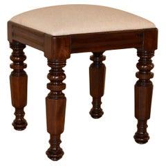 19th Century English Mahogany Upholstered Stool