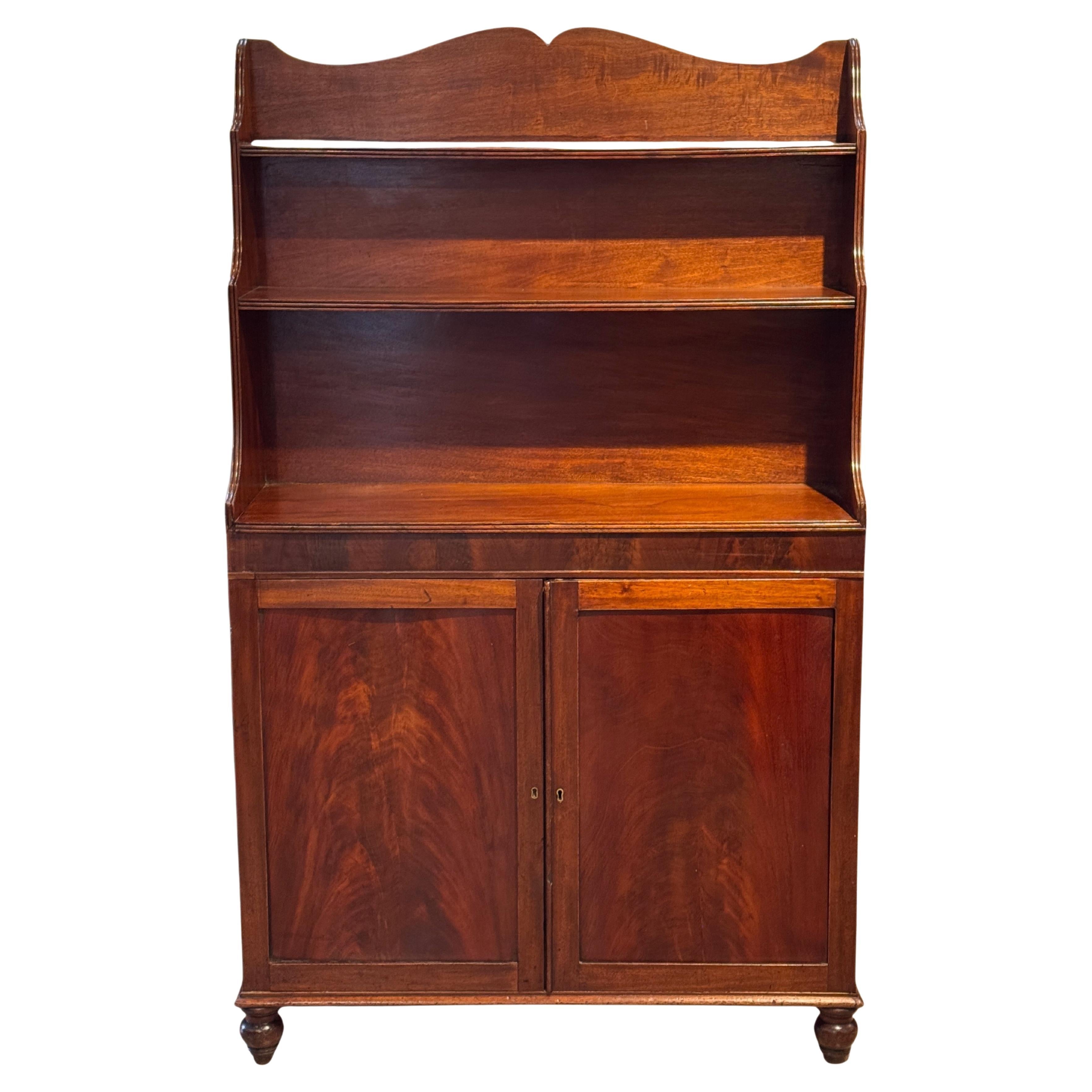 19th Century English Mahogany Waterfall Bookcase