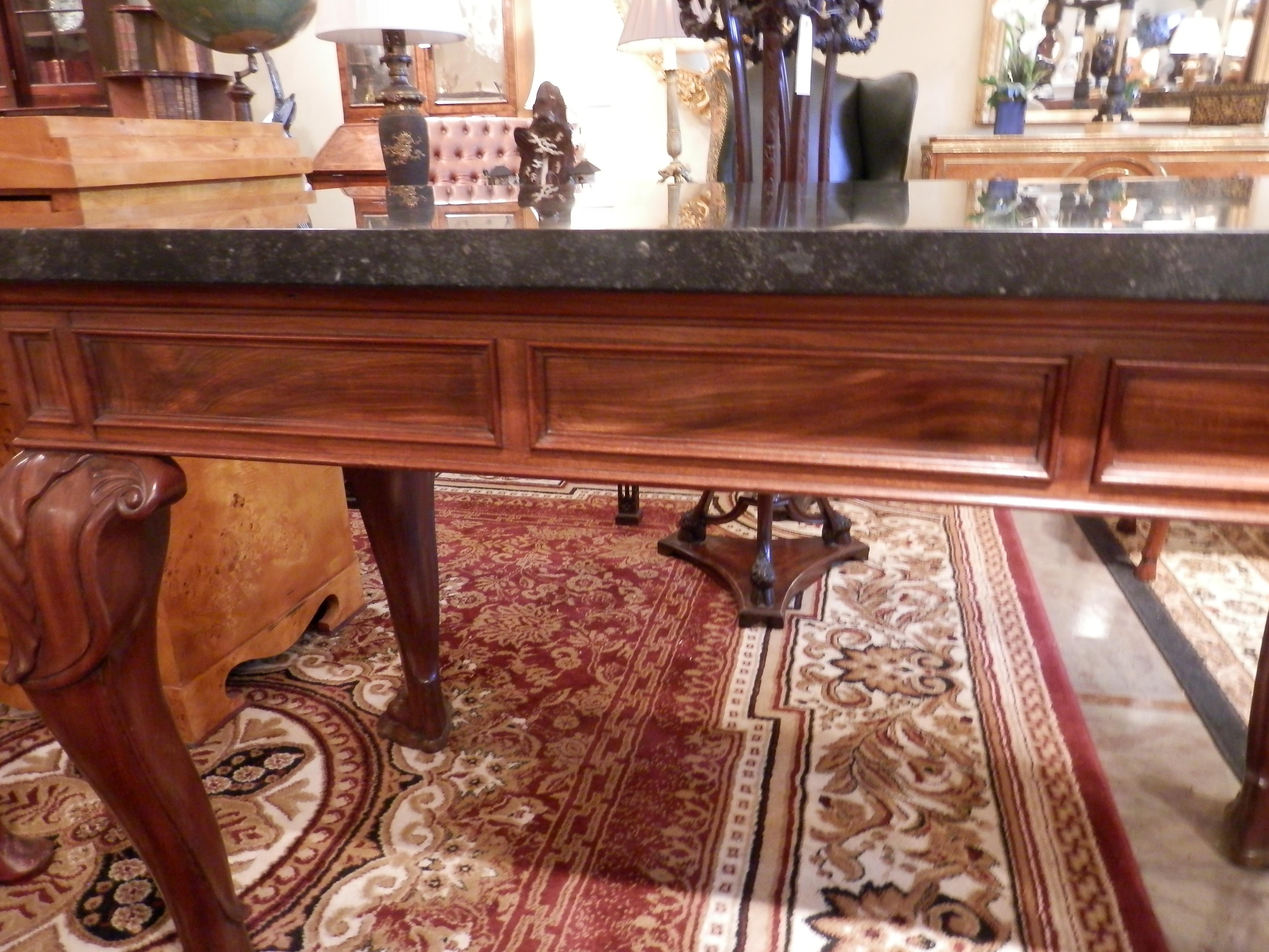 William IV 19th Century English Mahogany William 4th Period Marble Top Console For Sale