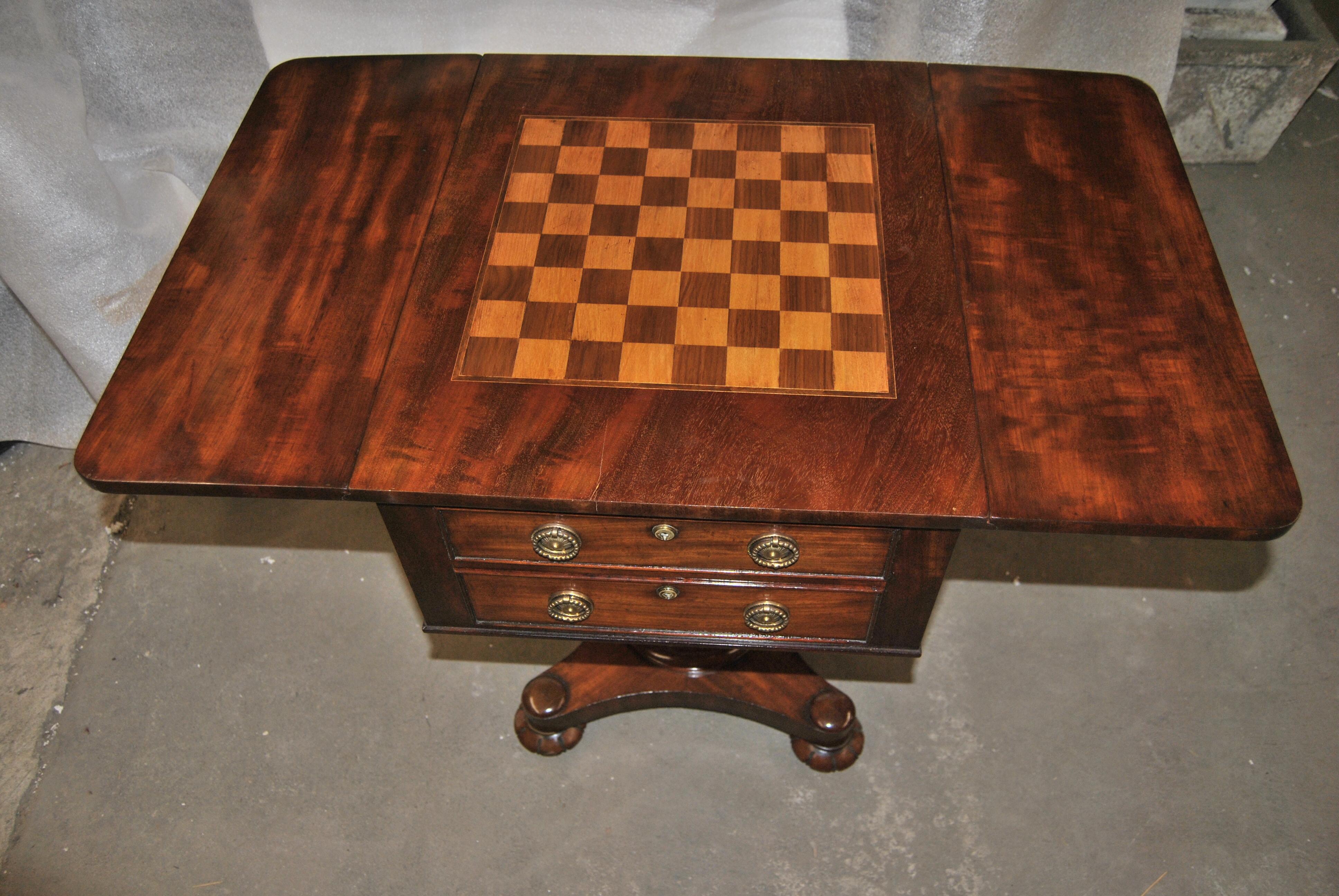 Mid-19th Century 19th Century English Mahogany Work / Game Table
