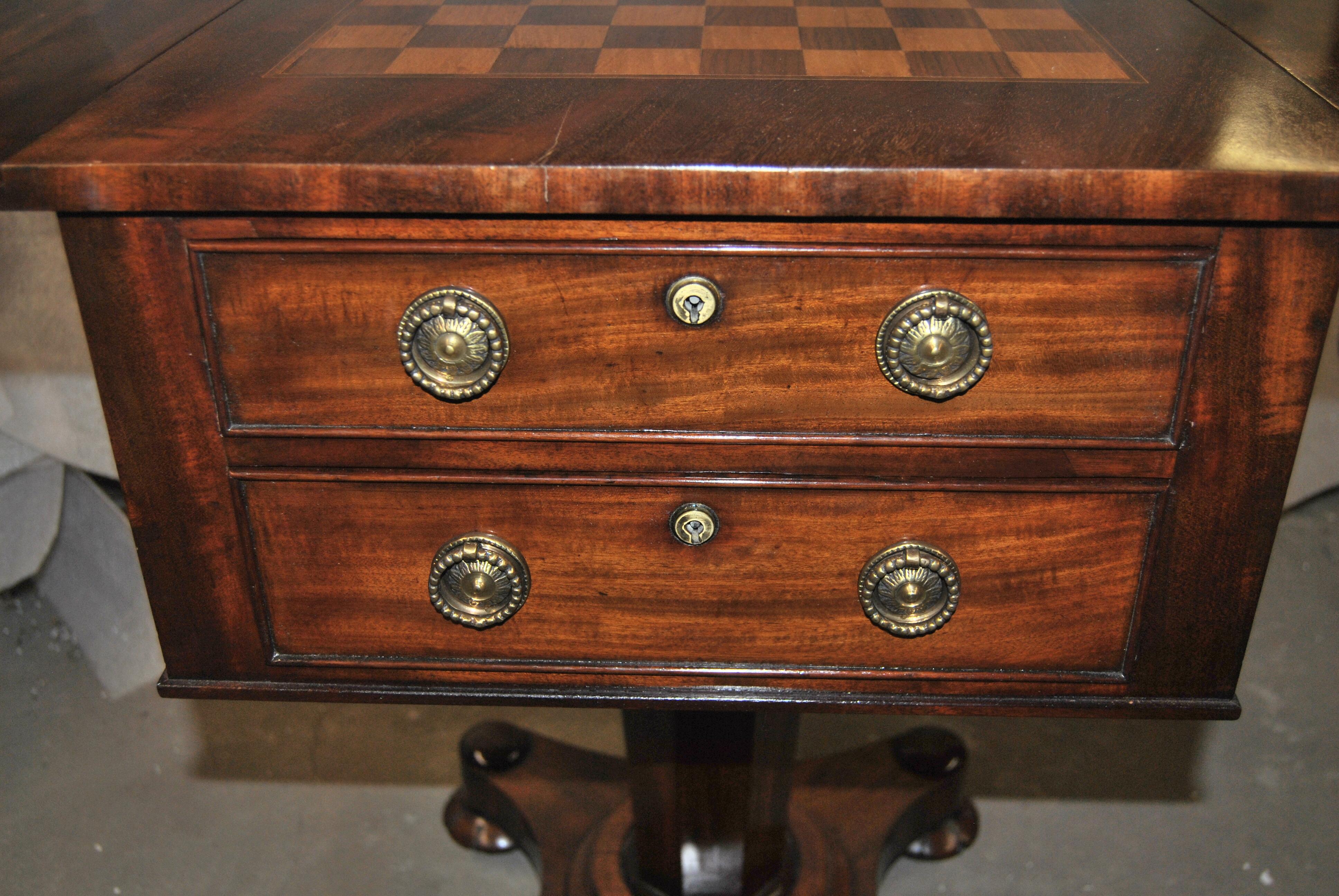 19th Century English Mahogany Work / Game Table 1