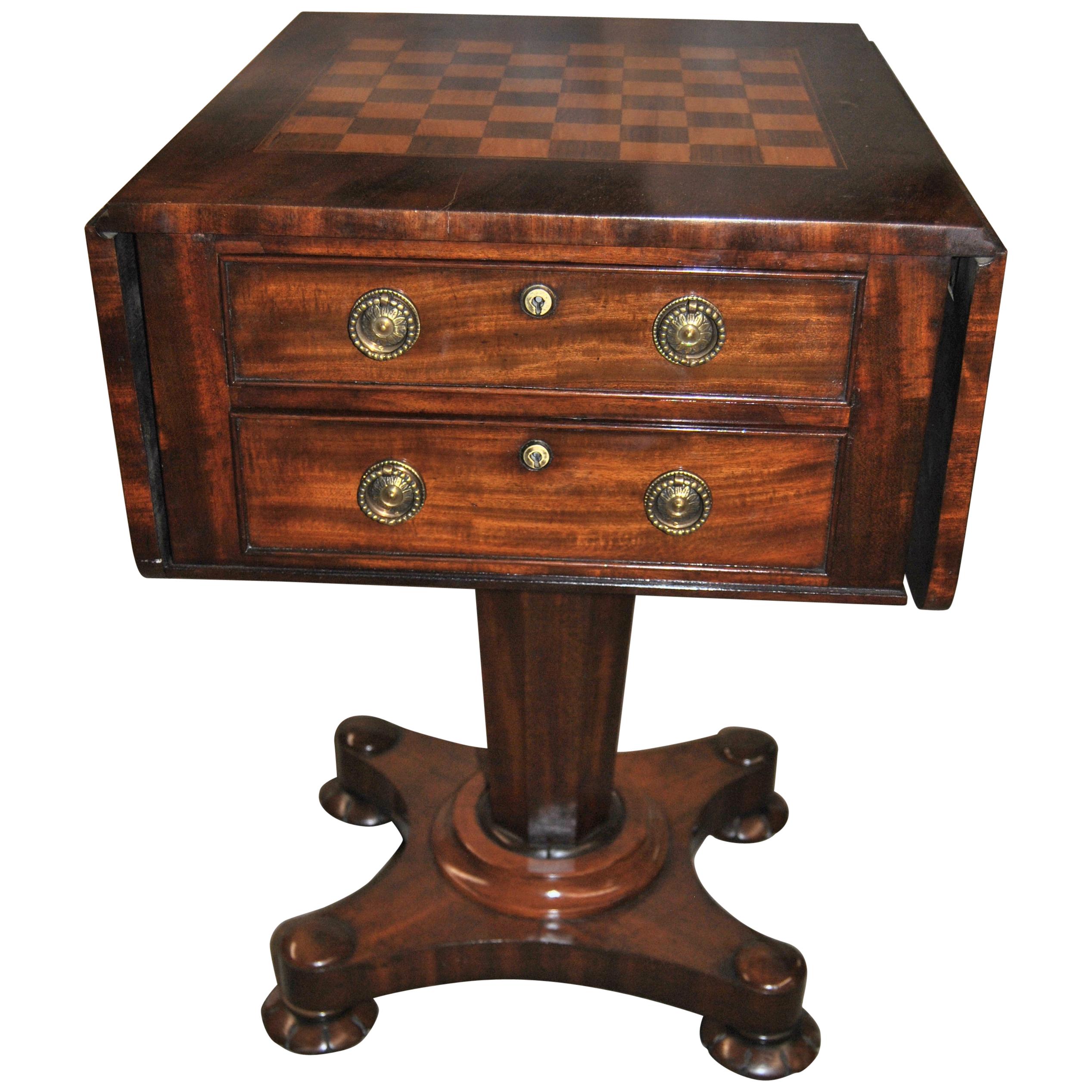 19th Century English Mahogany Work / Game Table