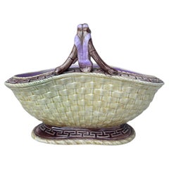 Antique 19th Century English Majolica Basket