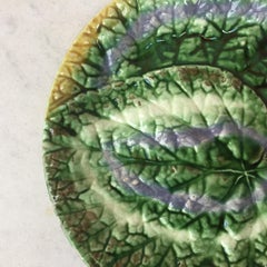 19th Century English Majolica Begonia Plate