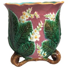 19th Century English Majolica Chesnut Blossom Jardinière George Jones